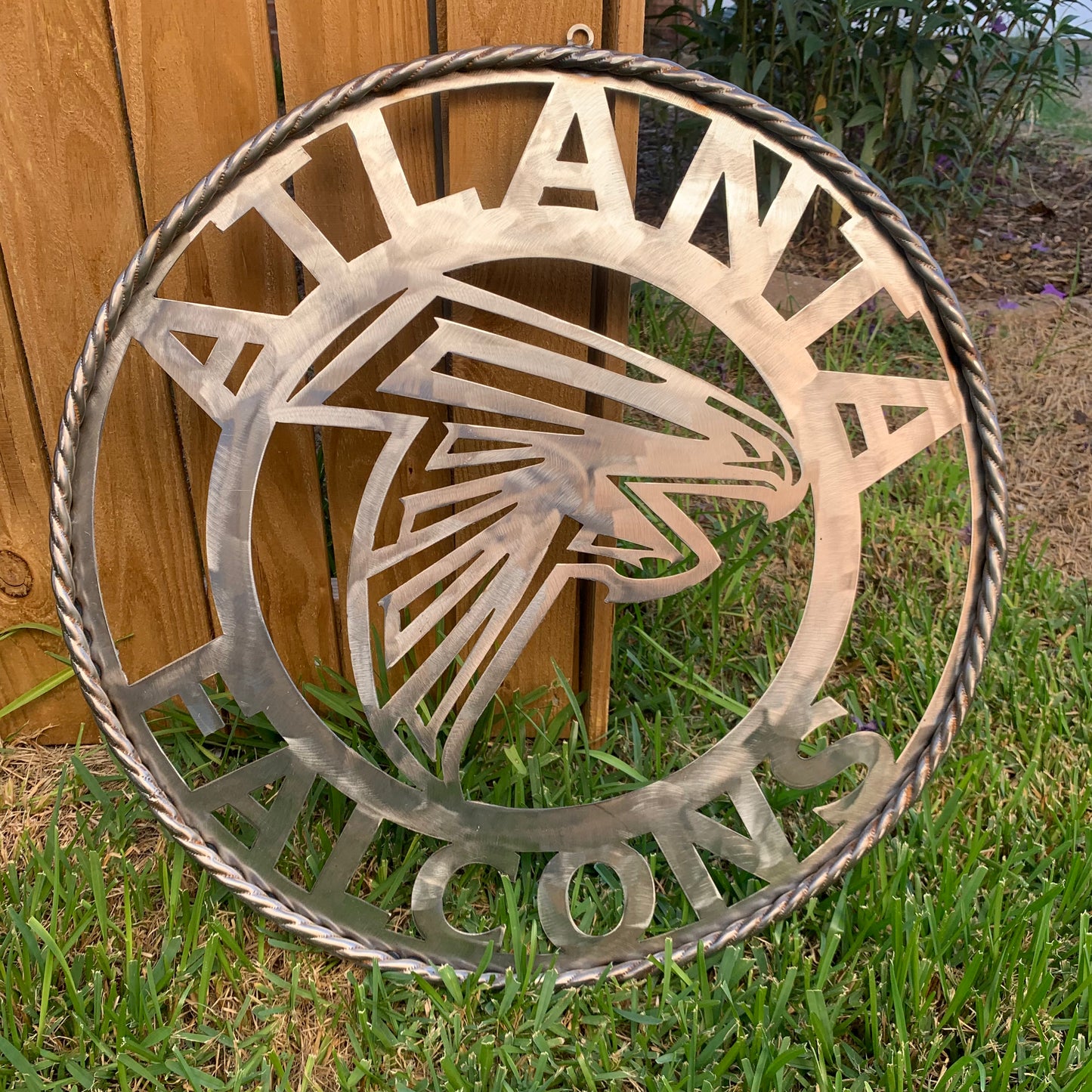 18", 24", 32", 36" ATLANTA FALCONS CUSTOM RAW METAL VINTAGE CRAFT TEAM SIGN HANDMADE