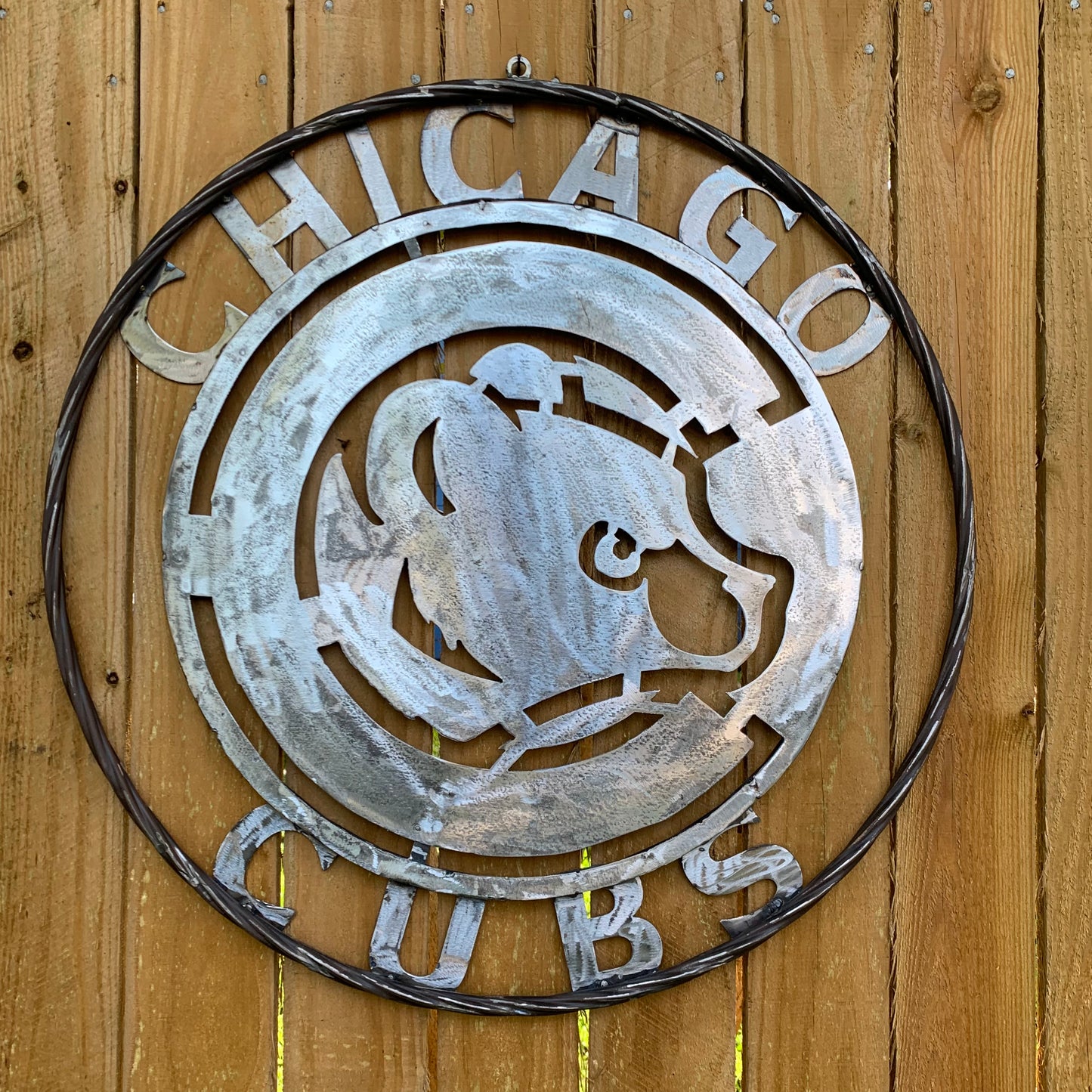 12", 18", 24", 32" CHICAGO CUBS CUSTOM RAW METAL VINTAGE CRAFT TEAM SPORTS SIGN HANDMADE