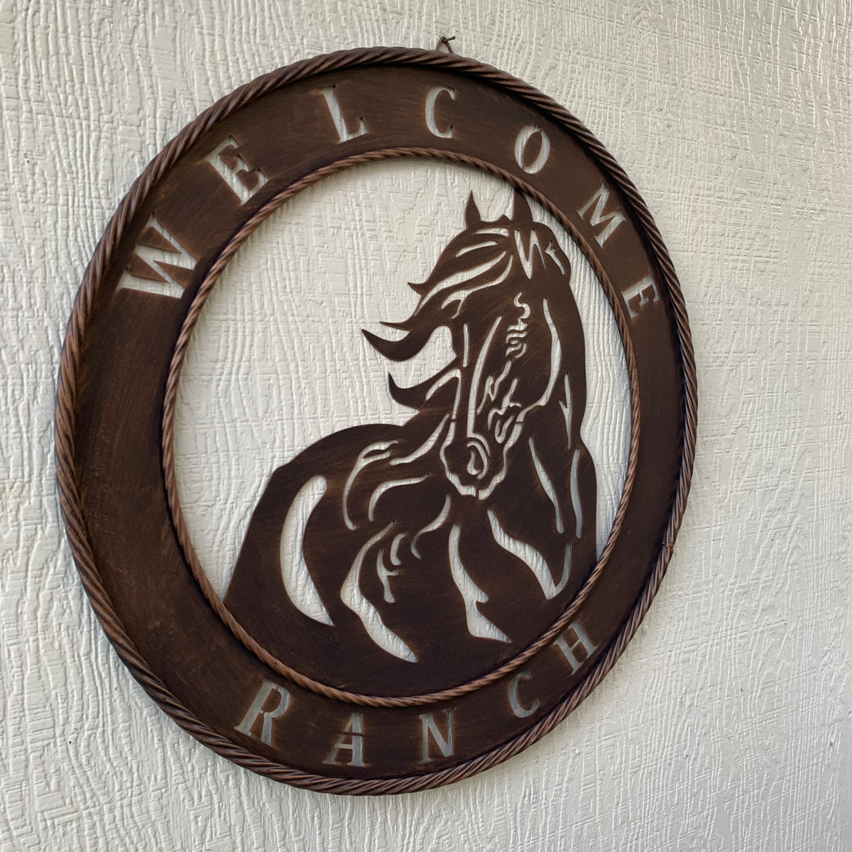 23" WELCOME RANCH HORSE METAL WALL DECOR WESTERN HOME DECOR HANDMADE NEW