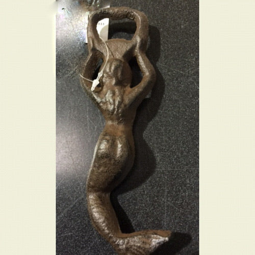 #SI_CI56441 MERMAID BOTTLE OPENER CAST IRON METAL WESTERN HOME DECOR CRAFT
