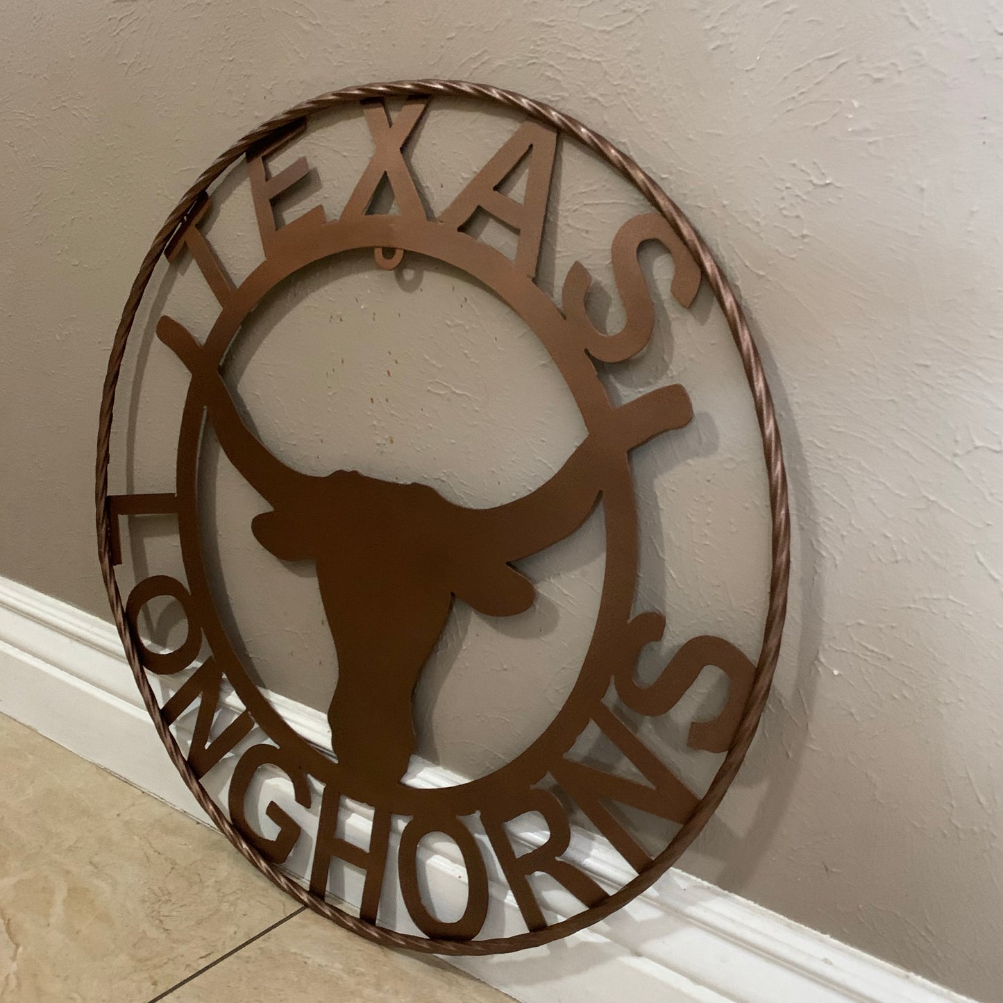 TEXAS LONGHORNS CUSTOM METAL VINTAGE CRAFT SIGN TEAM ART WESTERN HOME DECOR RUSTIC BRONZE #EH12552 12",18",24",36",50"