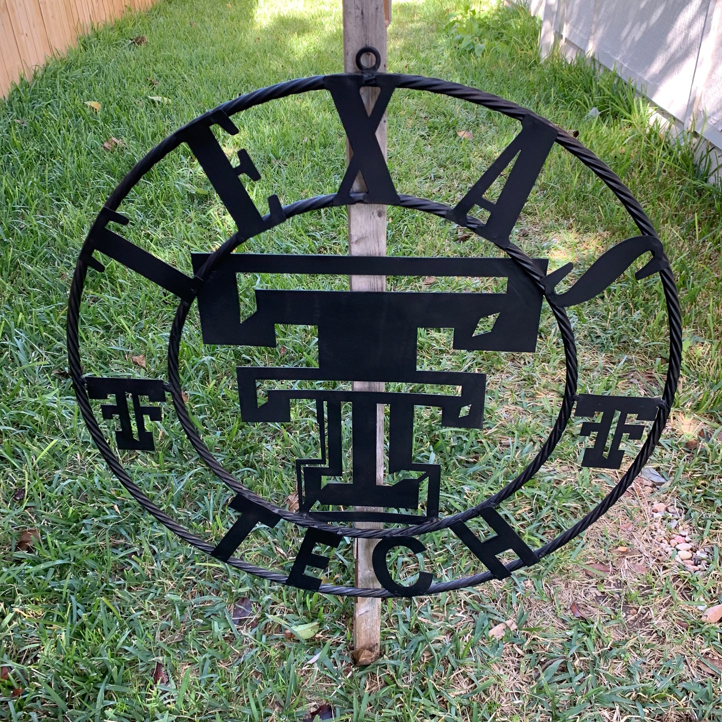 TEXAS TECH RUSTIC BLACK CUSTOM METAL VINTAGE CRAFT WESTERN HOME DECOR HANDMADE