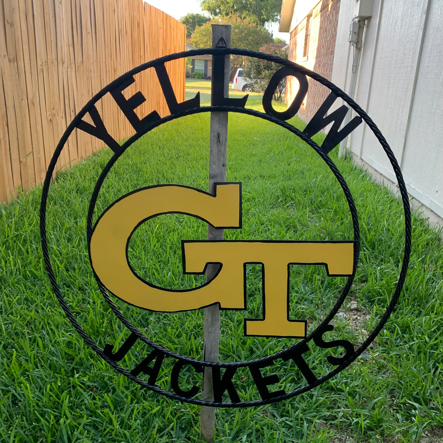 GEORGIA TECH YELLOW JACKETS CUSTOM METAL VINTAGE CRAFT SIGN TEAM WALL ART WESTERN HOME DECOR HANDMADE 12",18",24",32",36"