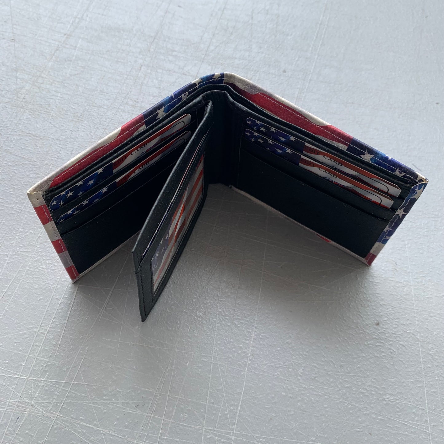 5" USA FLAG AMERICANA WALLET LEATHER BIFOLD WALLET