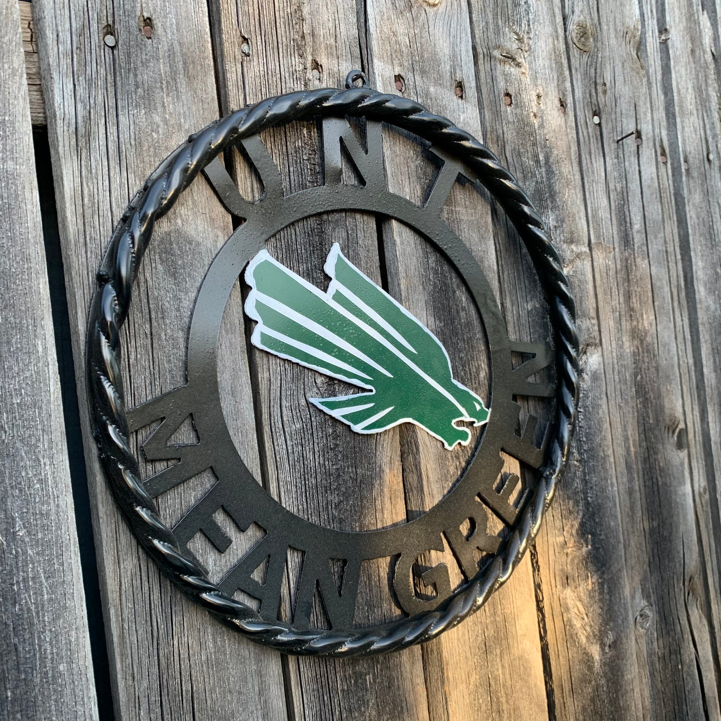 12",18",24" UNT MEAN GREEN CUSTOM METAL VINTAGE CRAFT TEAM SIGN WESTERN HOME DECOR HANDMADE