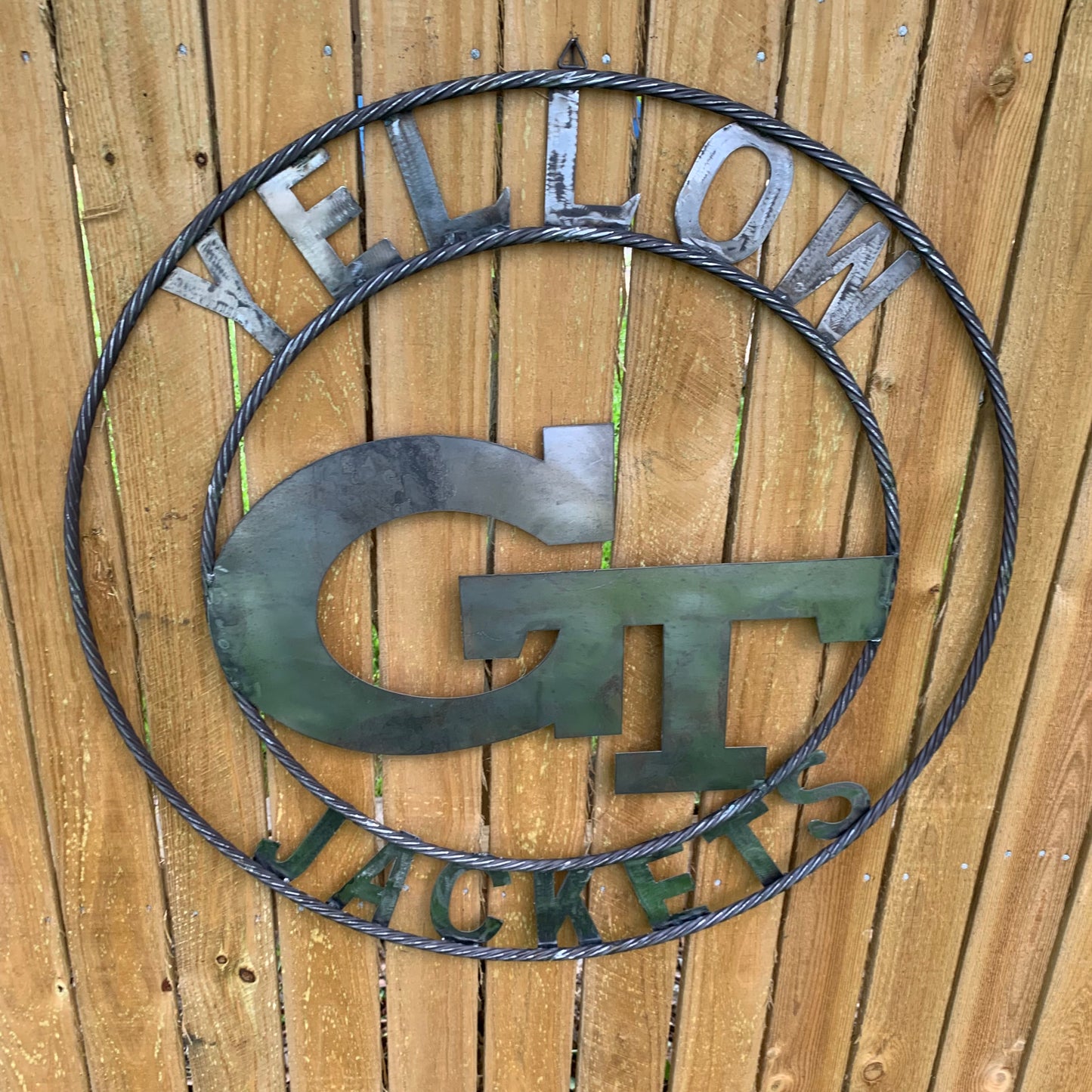 GEORGIA TECH YELLOW JACKETS CUSTOM RAW METAL VINTAGE CRAFT SIGN UNPAINTED HANDMADE 12",18",24",32",36"