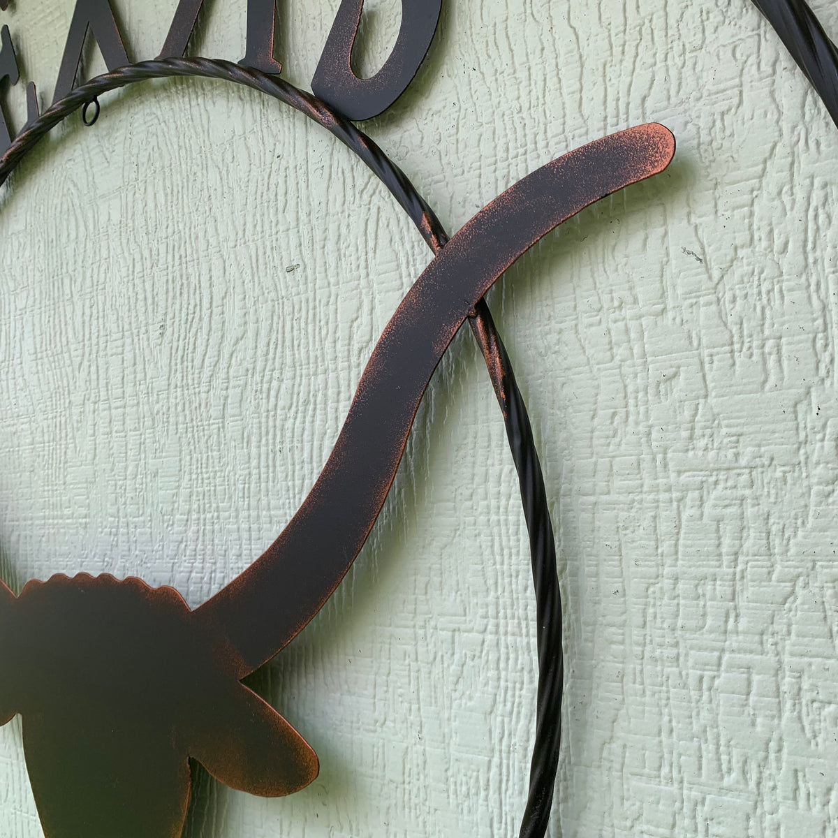 TEXAS LONGHORNS CUSTOM METAL VINTAGE CRAFT SIGN TEAM ART WESTERN HOME DECOR RUSTIC BRONZE HANDMADE #EH12565