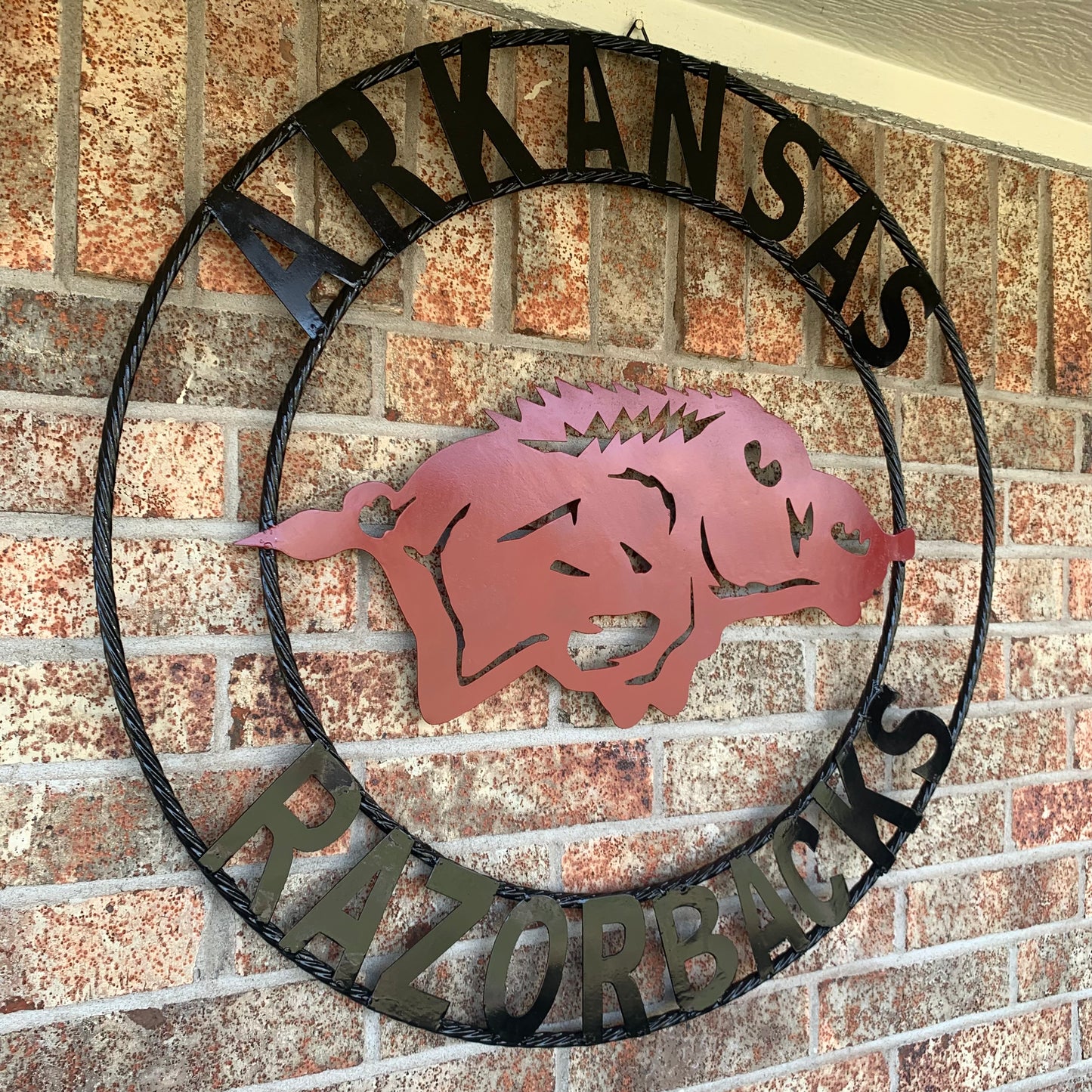 ARKANSAS RAZORBACKS CUSTOM METAL VINTAGE CRAFT SIGN TEAM WALL ART WESTERN HOME DECOR HANDAMADE