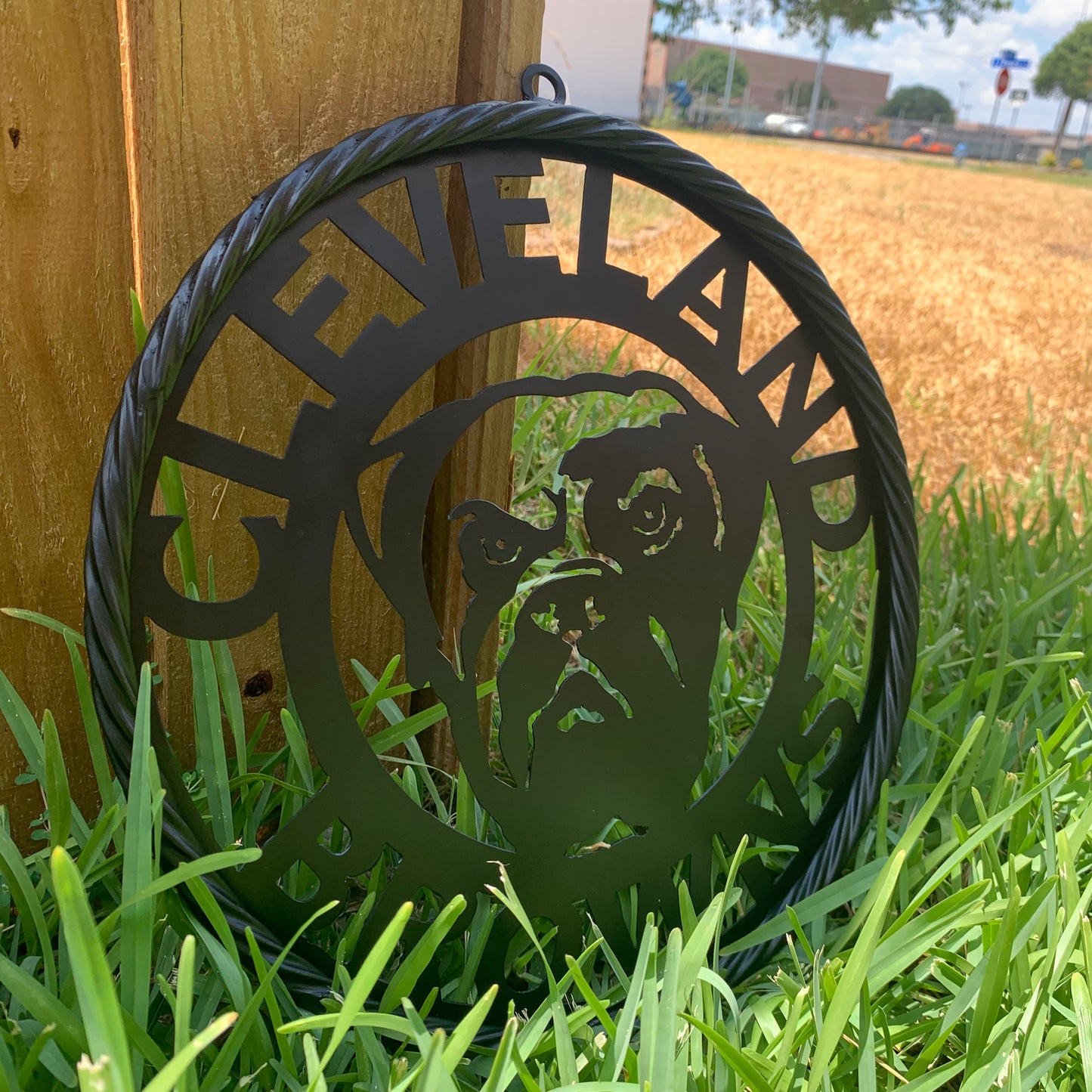CLEVELAND BROWNS METAL CUSTOM VINTAGE CRAFT ART HANDMADE RUSTIC BLACK