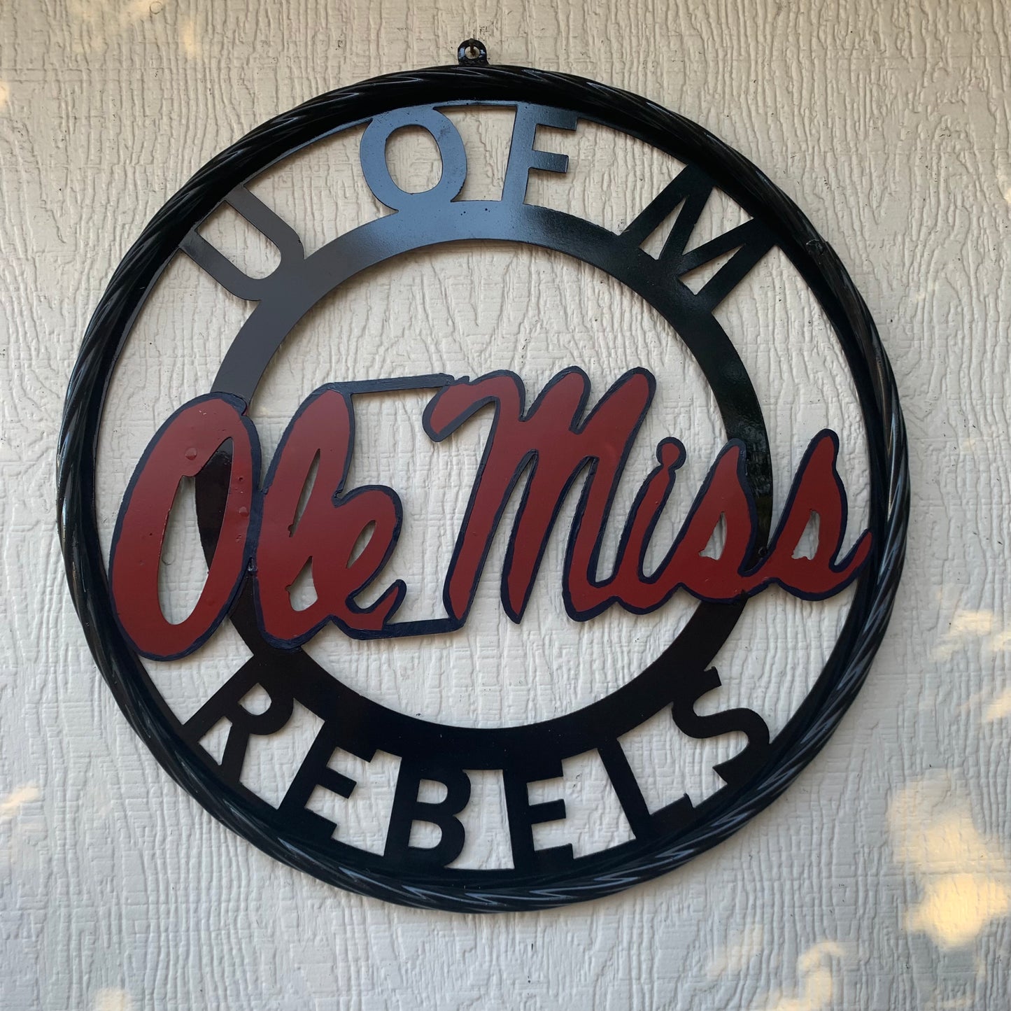 OLE MISS REBELS MISSISSIPPI CUSTOM METAL VINTAGE CRAFT TEAM SIGN WESTERN HOME DECOR HANDMADE