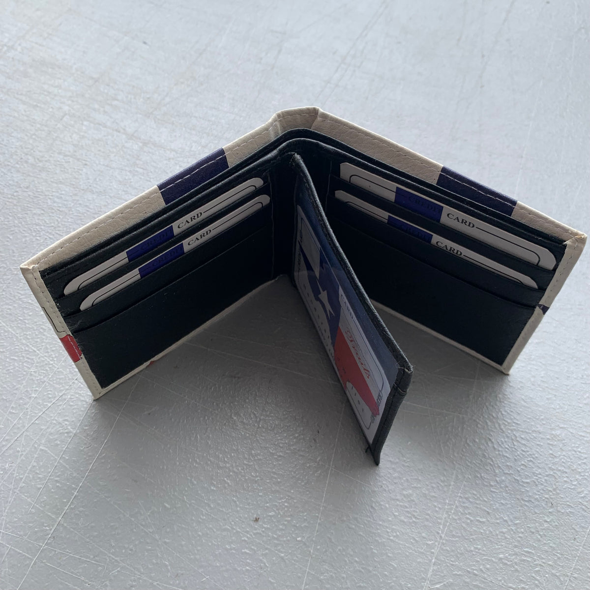 5" TEXAS FLAG WALLET LEATHER BIFOLD WALLET NEW