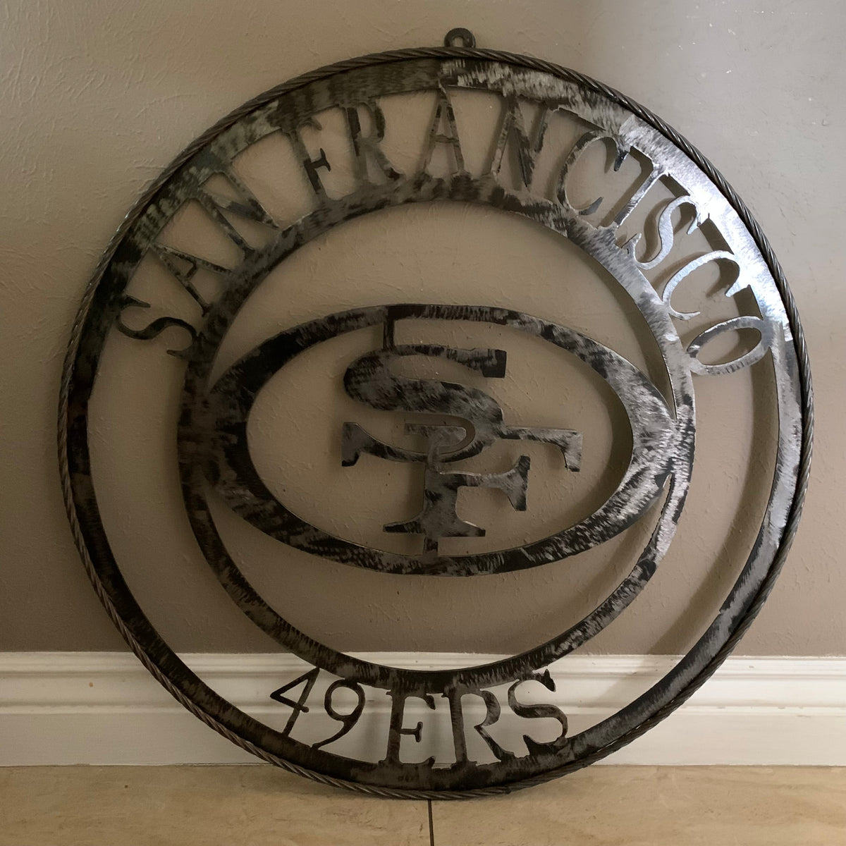 SAN FRANCISCO 49ERS METAL CUSTOM VINTAGE RAW METAL CRAFT TEAM SIGN HANDMADE 12",18",24",32",36",40",50"