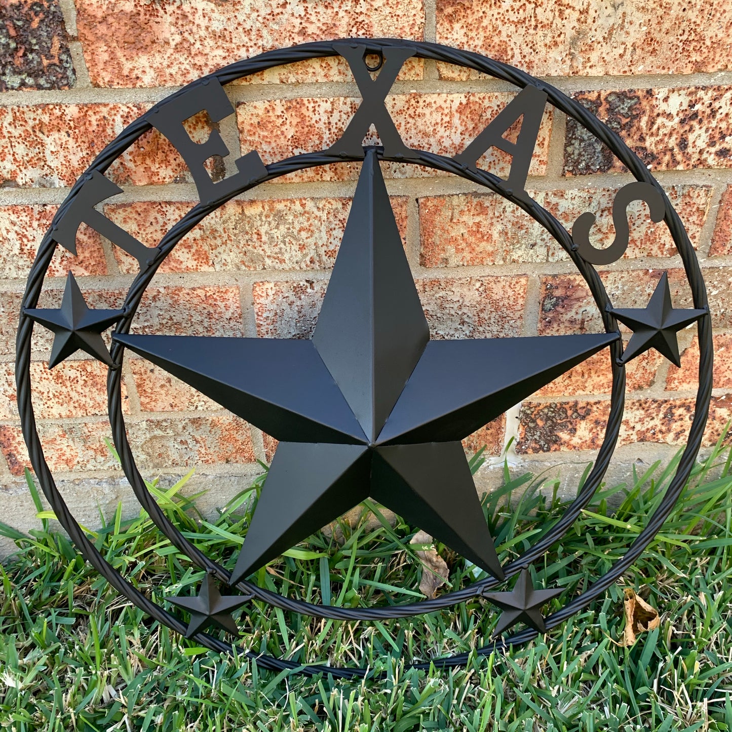 24" TEXAS BLACK STAR BARN STAR METAL ART WESTERN HOME DECOR VINTAGE RUSTIC BLACK