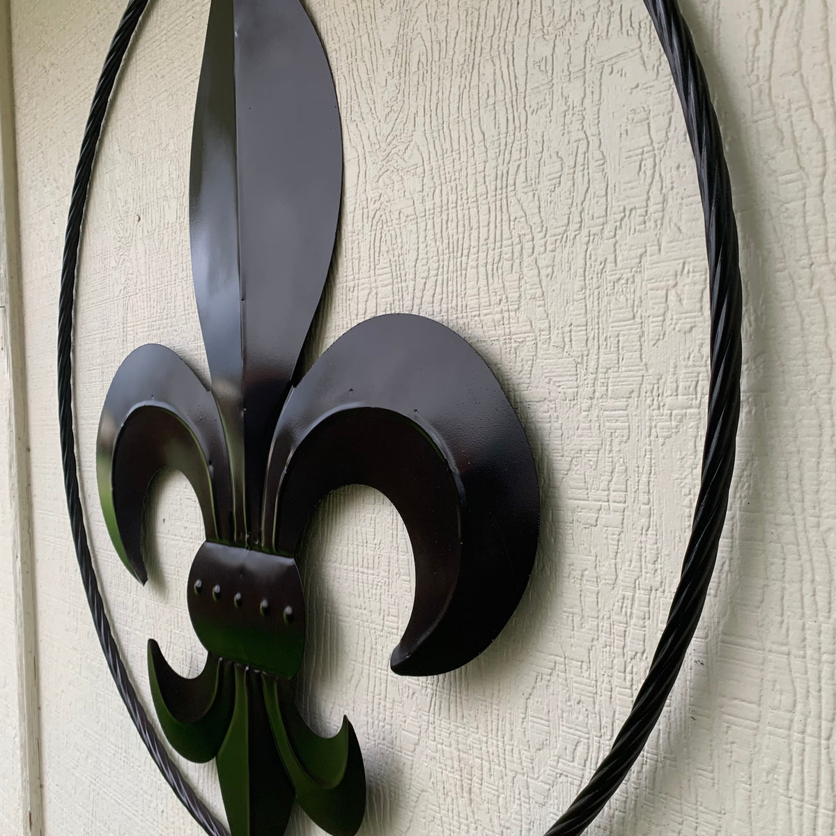 24", 36" GLOSS BLACK FLEUR DE LIS METAL WALL ART SIGN WESTERN HOME DECOR HANDMADE NEW #EH10645