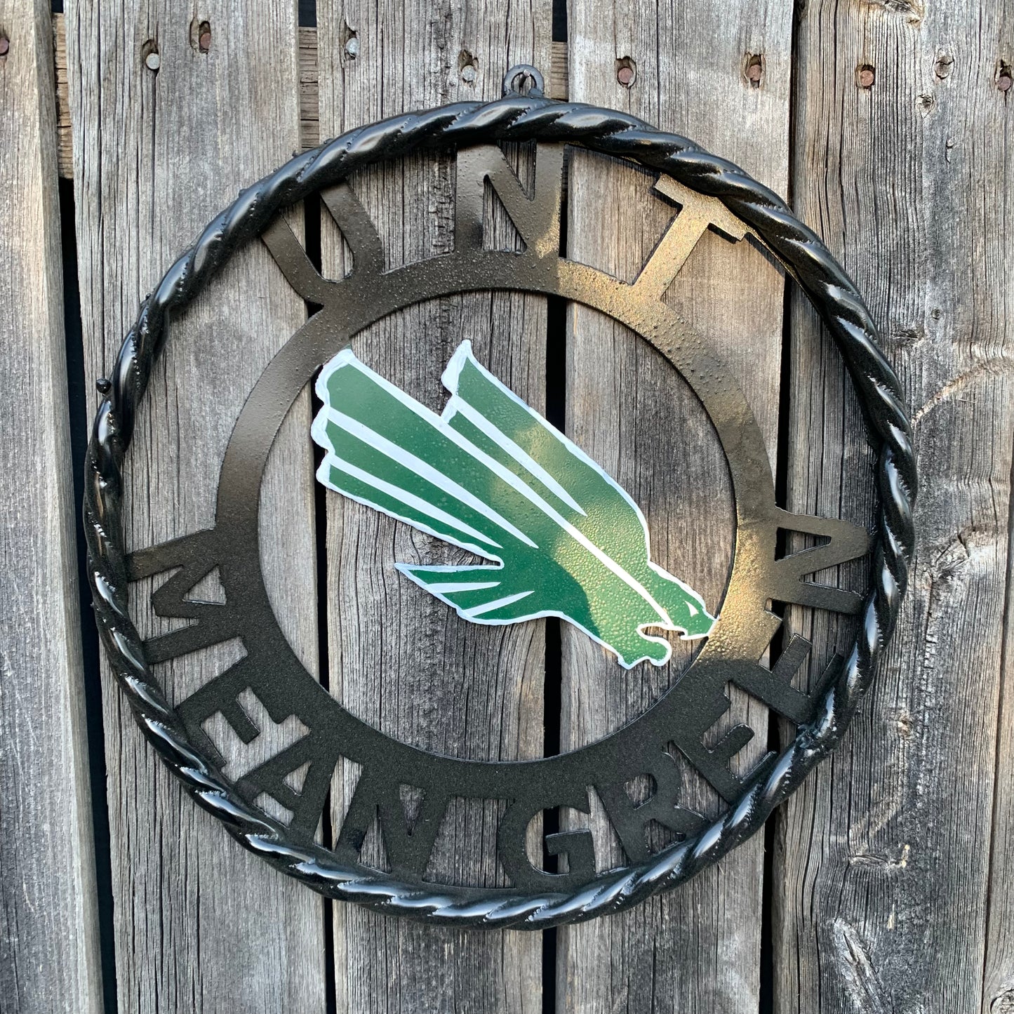 12",18",24" UNT MEAN GREEN CUSTOM METAL VINTAGE CRAFT TEAM SIGN WESTERN HOME DECOR HANDMADE