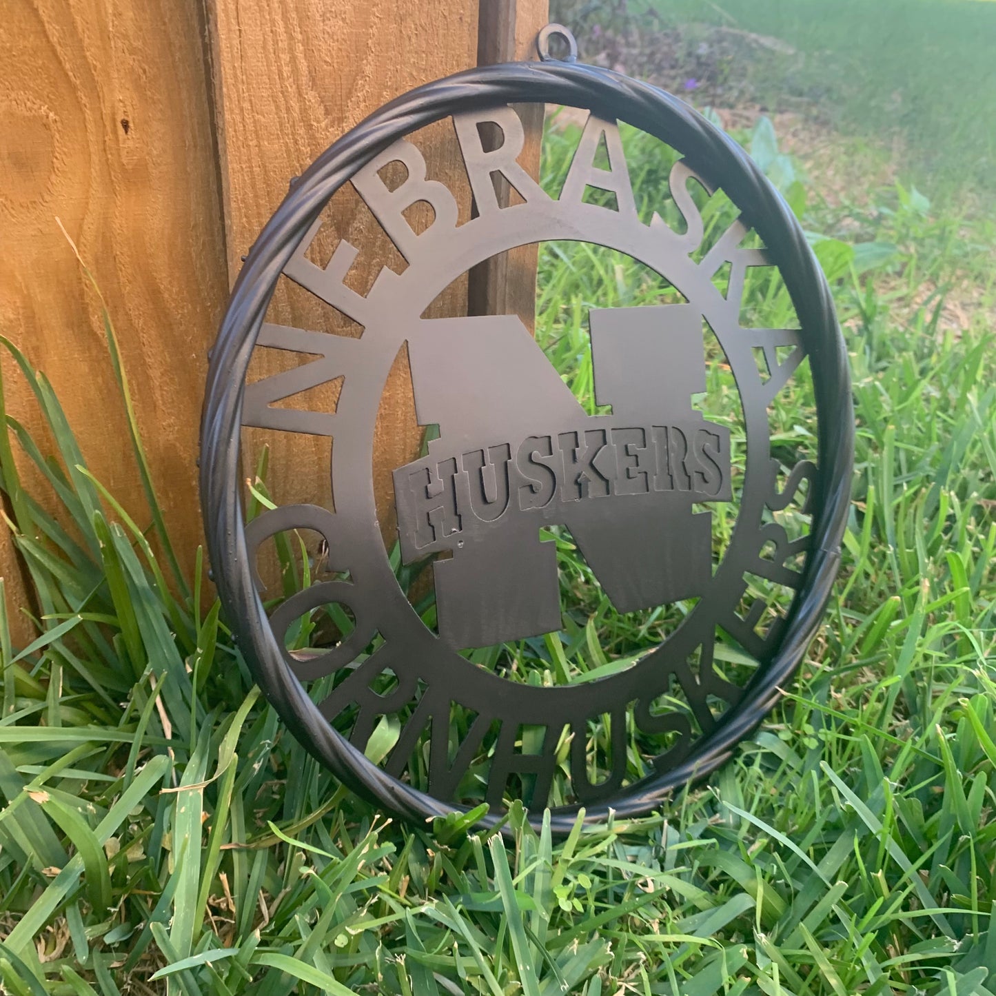 12" NEBRASKA HUSKERS BLACK METAL CUSTOM VINTAGE CRAFT TEAM SIGN