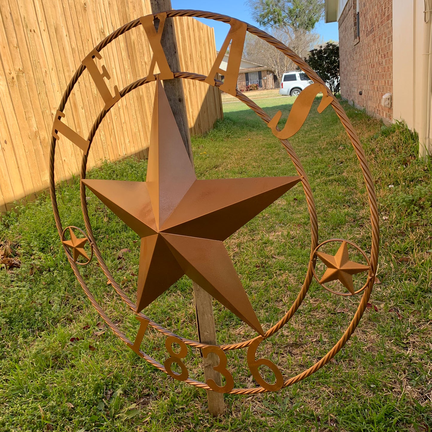24", 32",36",40" TEXAS 1836 HAMMERED COPPER  BARN STAR METAL WALL WESTERN HOME DECOR HANDMADE NEW