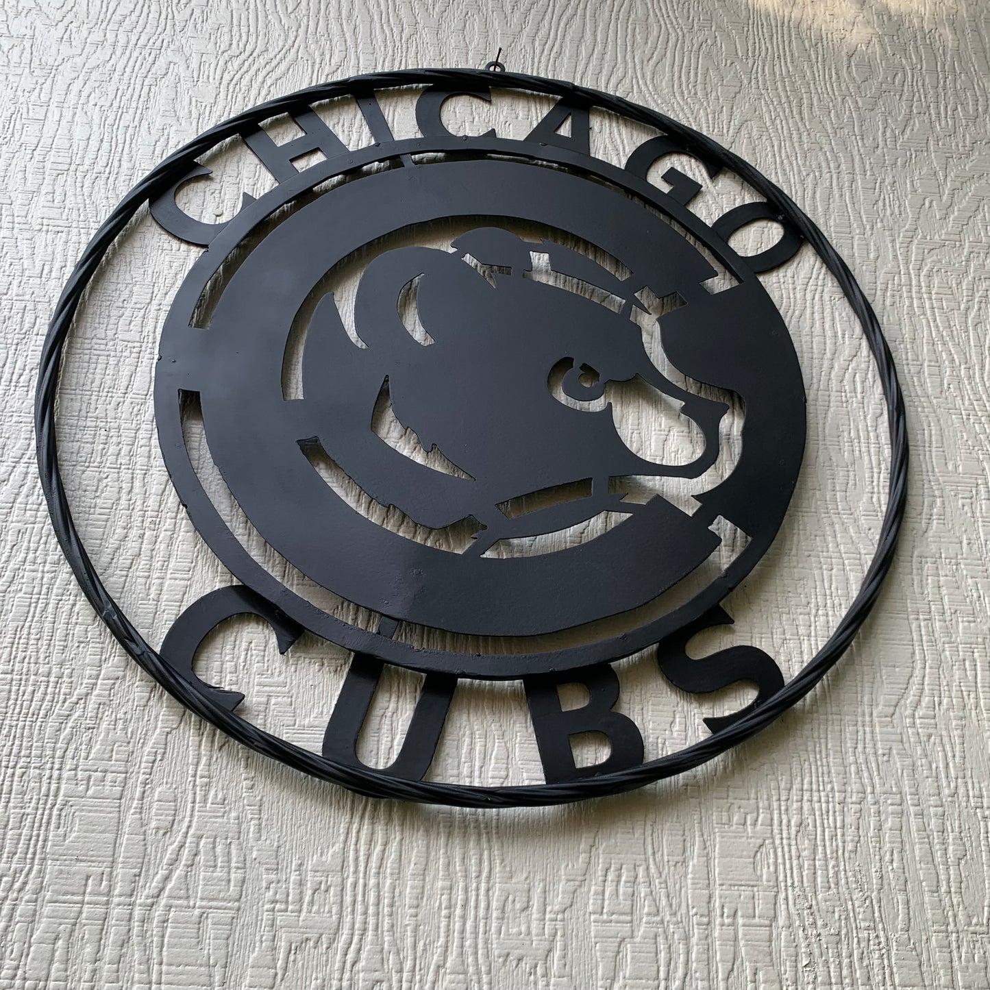 12", 18", 24", 32" CHICAGO CUBS CUSTOM BLACK & RAW METAL VINTAGE CRAFT TEAM SPORTS SIGN HANDMADE