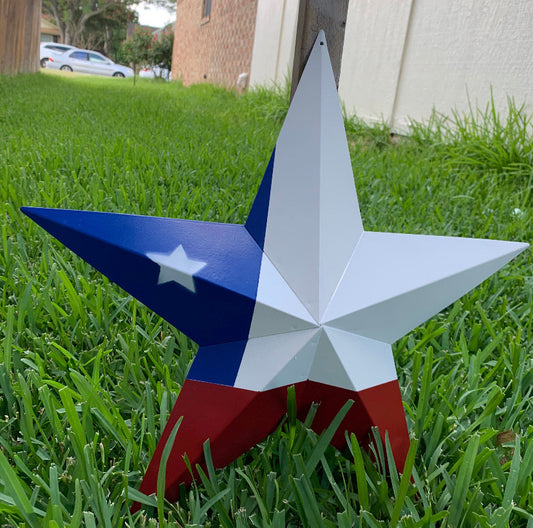 CHILE FLAG STAR RED WHITE & BLUE BARN STAR METAL WALL ART WESTERN HOME DECOR HANDMADE #EH13315