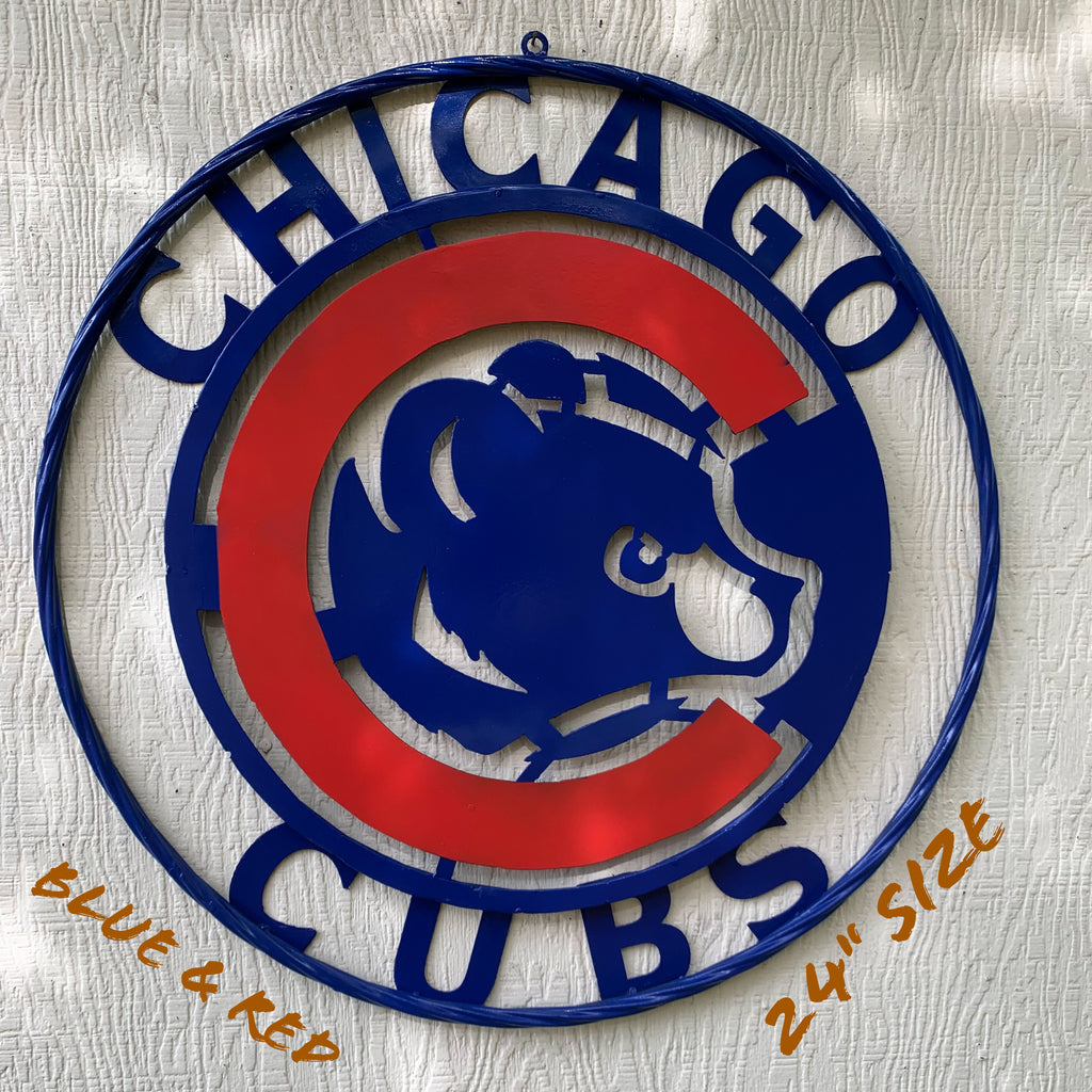 Chicago Cubs Walking Bear 24 Steel Logo Sign