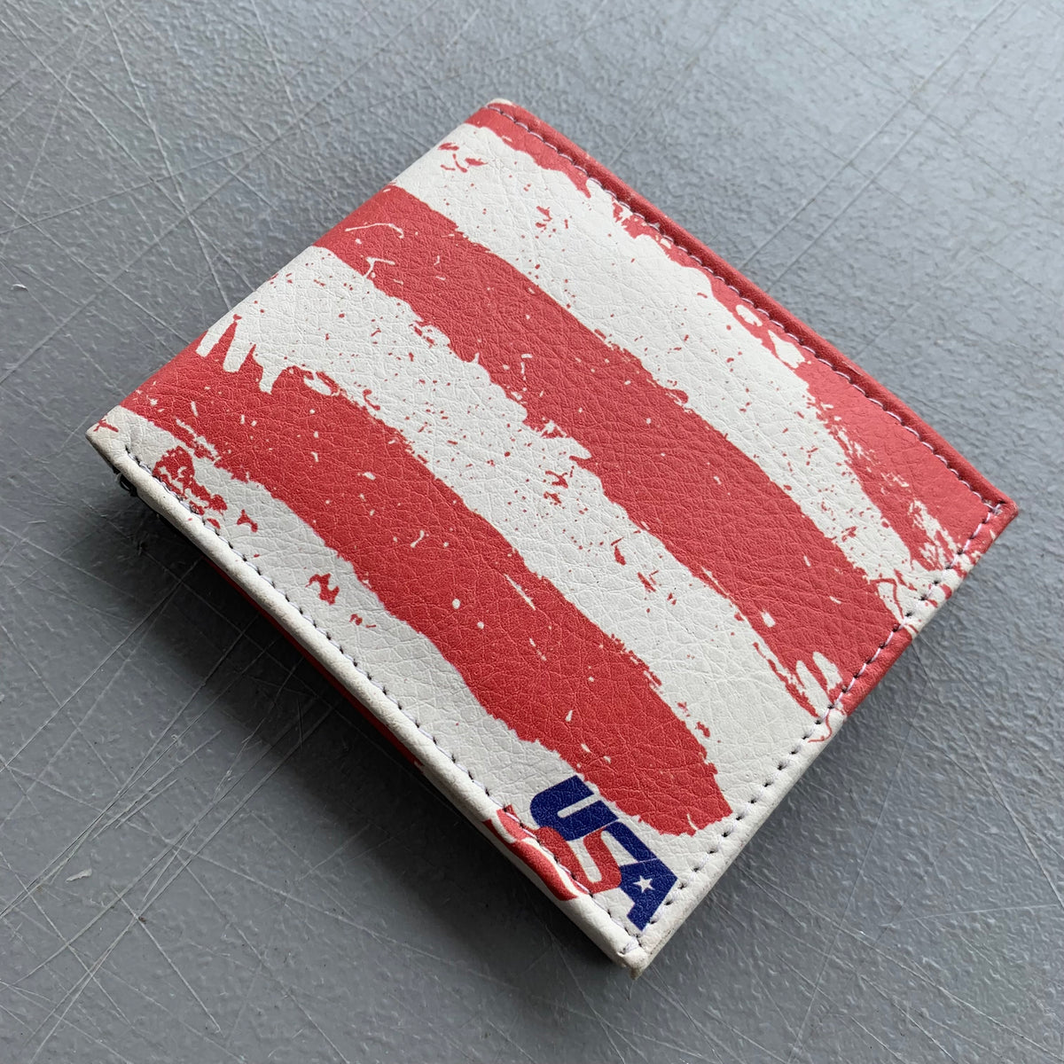 5" USA FLAG RED WHITE BLUE WALLET LEATHER BIFOLD WALLET NEW