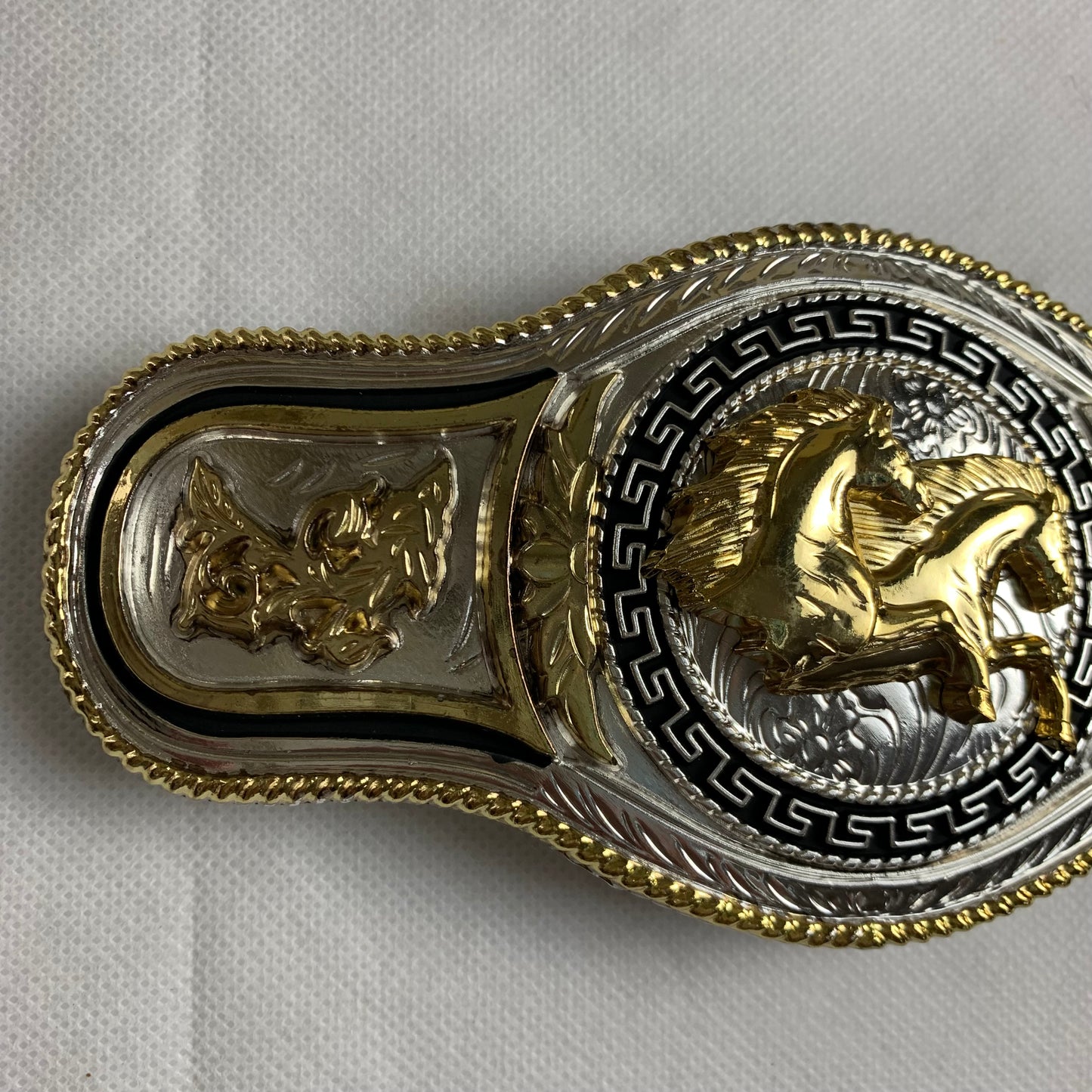 6.5" X 3.5" HORSE BELT BUCKLE GOLD SILVER BLACK WESTERN BUCKLE FASHION ART NEW #EH12271