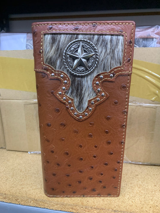 CHECKBOOK WALLET MEN'S WALLET GENUINE LEATHER NEW