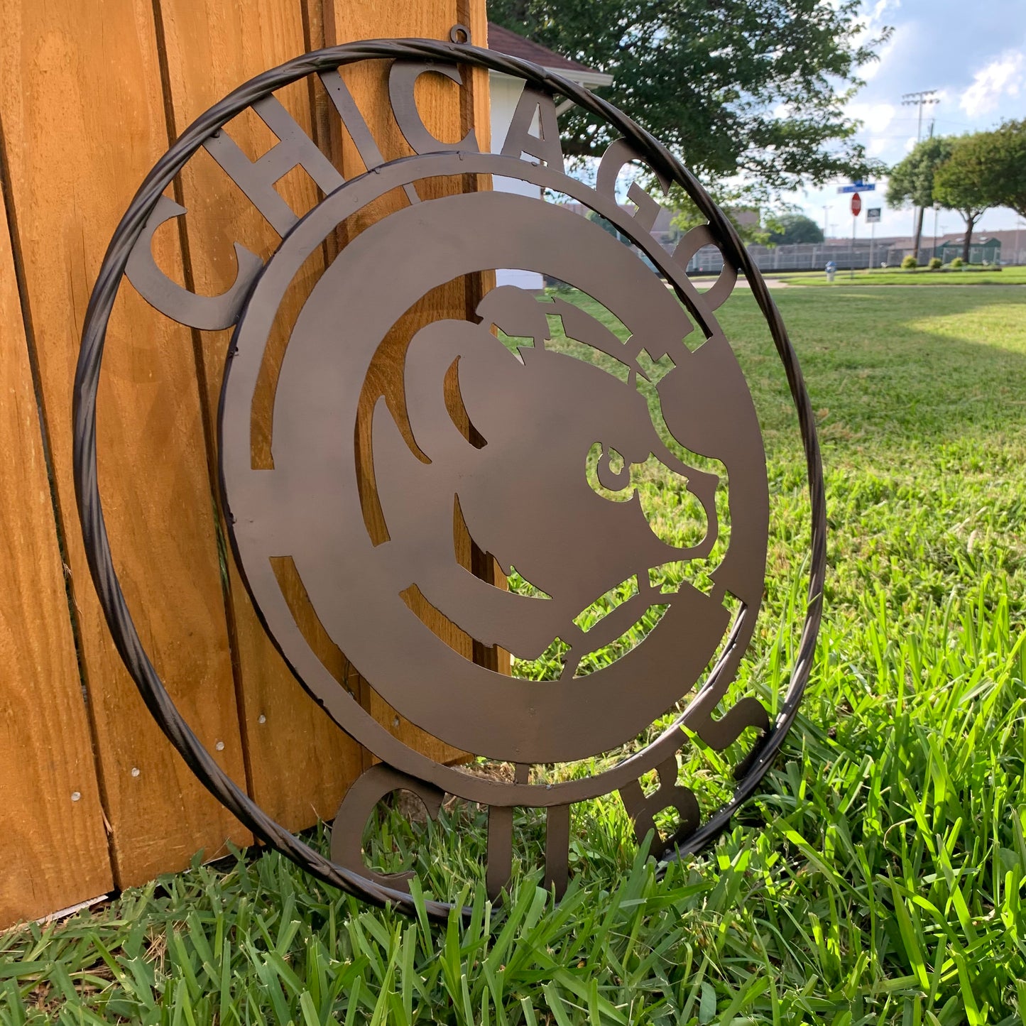 12", 18", 24", 32" CHICAGO CUBS CUSTOM BLACK & RAW METAL VINTAGE CRAFT TEAM SPORTS SIGN HANDMADE