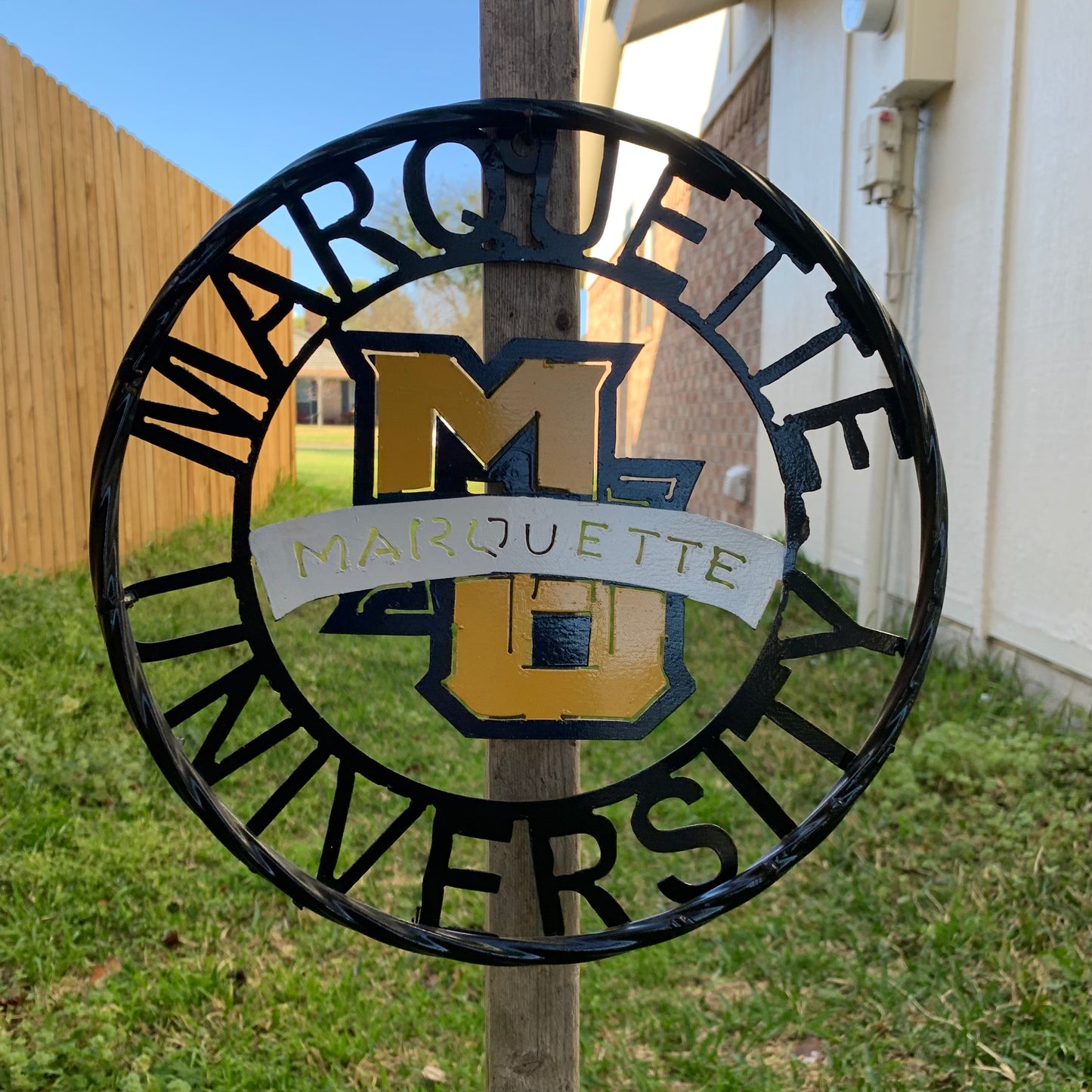 12",18",24" MARQUETTE METAL CUSTOM VINTAGE CRAFT WALL ART TEAM SIGN HANDMADE