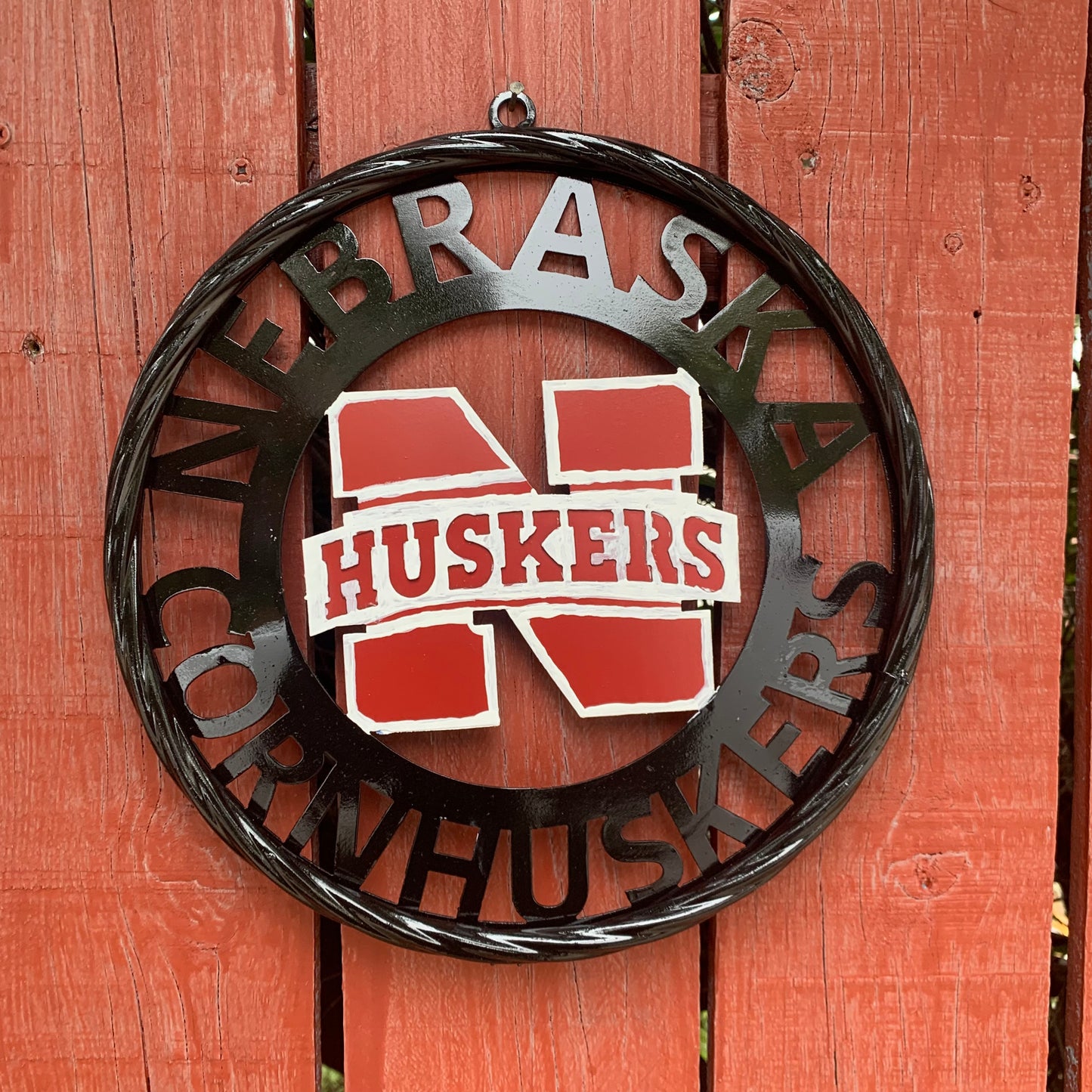 NEBRASKA HUSKERS METAL CUSTOM VINTAGE CRAFT TEAM SIGN WESTERN HOME DECOR HANDMADE 12",18",24",36"