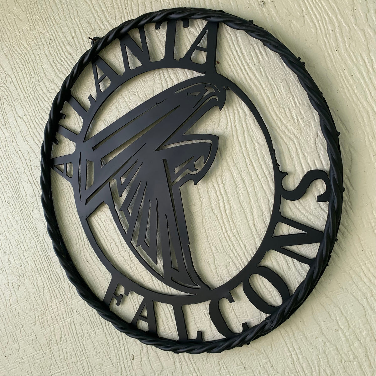 12",18",24",32",36" ATLANTA FALCONS BLACK METAL CUSTOM METAL VINTAGE CRAFT SIGN FOOTBALL TEAM WESTERN HOME DECOR HANDMADE
