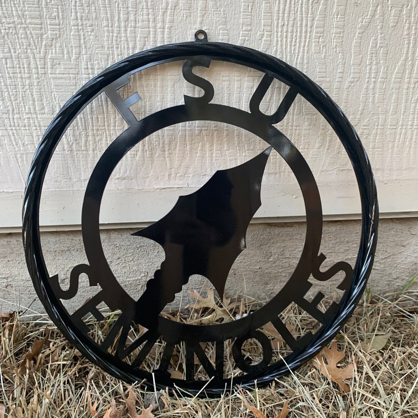 12", 18", 24", 32" FSU SEMINOLES FLORIDA STATE SPEAR CUSTOM METAL VINTAGE CRAFT TEAM SIGN RUSTIC BLACK HANDMADE