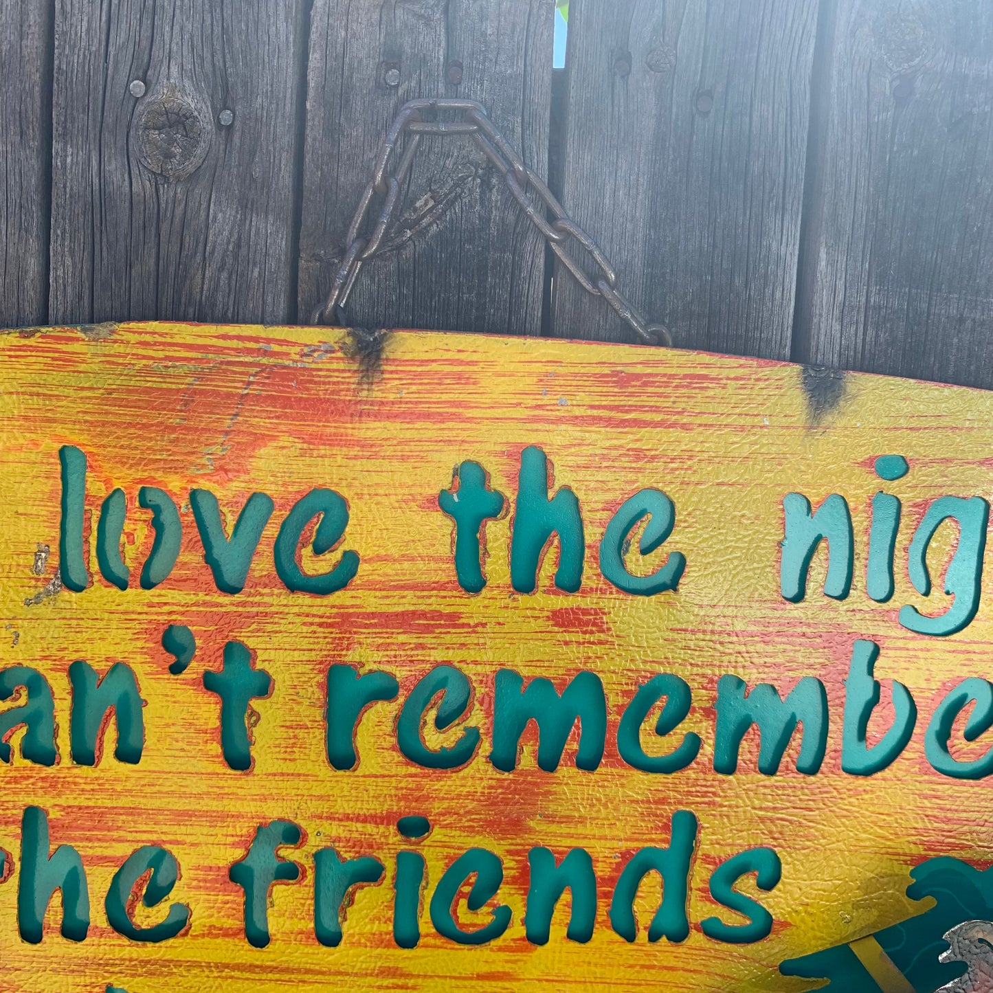 37"x 13" FRIENDS METAL OVAL DISC SIGN WALL ART WESTERN HOME DECOR BRAND NEW
