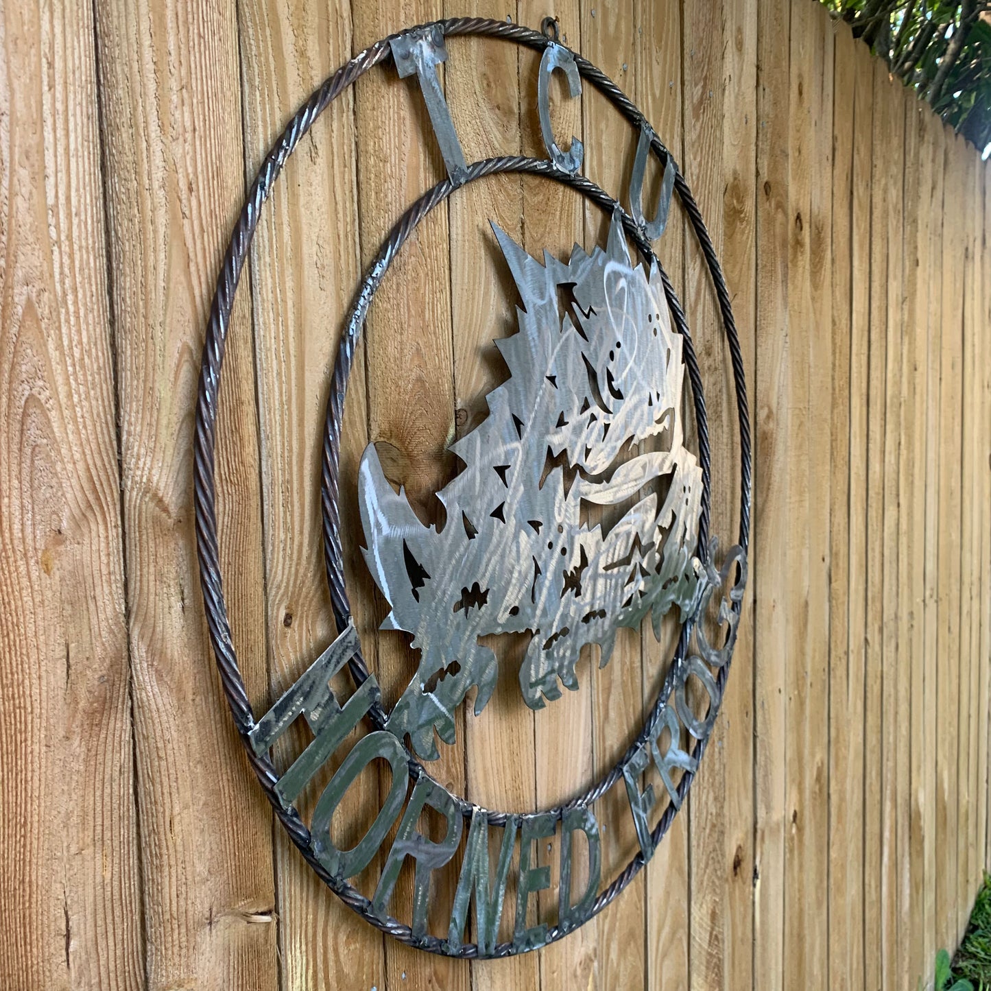 18",24",32" TCU HORNED FROGS RAW METAL CUSTOM VINTAGE CRAFT TEAM SIGN HANDMADE