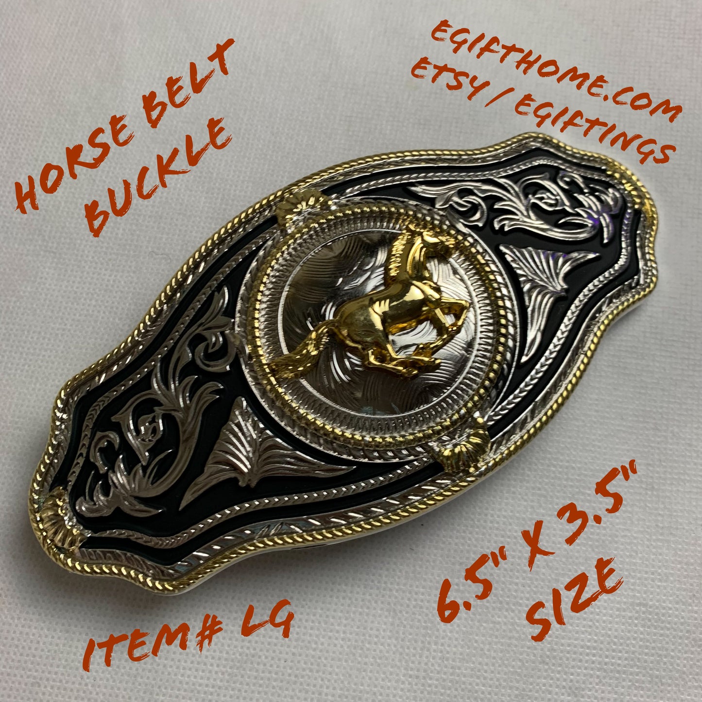 6.5" X 3.5" HORSE BELT BUCKLE WESTERN BUCKLE FASHION ART NEW #EH12270
