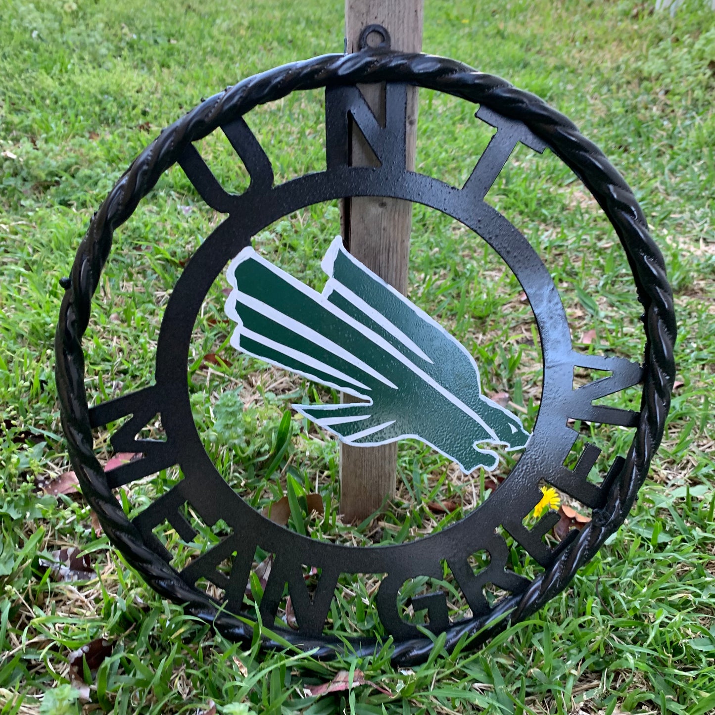 12",18",24" UNT MEAN GREEN CUSTOM METAL VINTAGE CRAFT TEAM SIGN WESTERN HOME DECOR HANDMADE