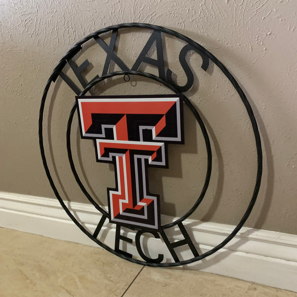 18",24" TEXAS TECH CUSTOM METAL VINTAGE CRAFT SIGN WESTERN HOME DECOR