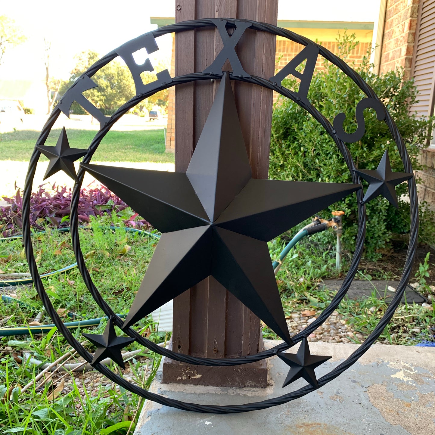 24" TEXAS BLACK STAR BARN STAR METAL ART WESTERN HOME DECOR VINTAGE RUSTIC BLACK
