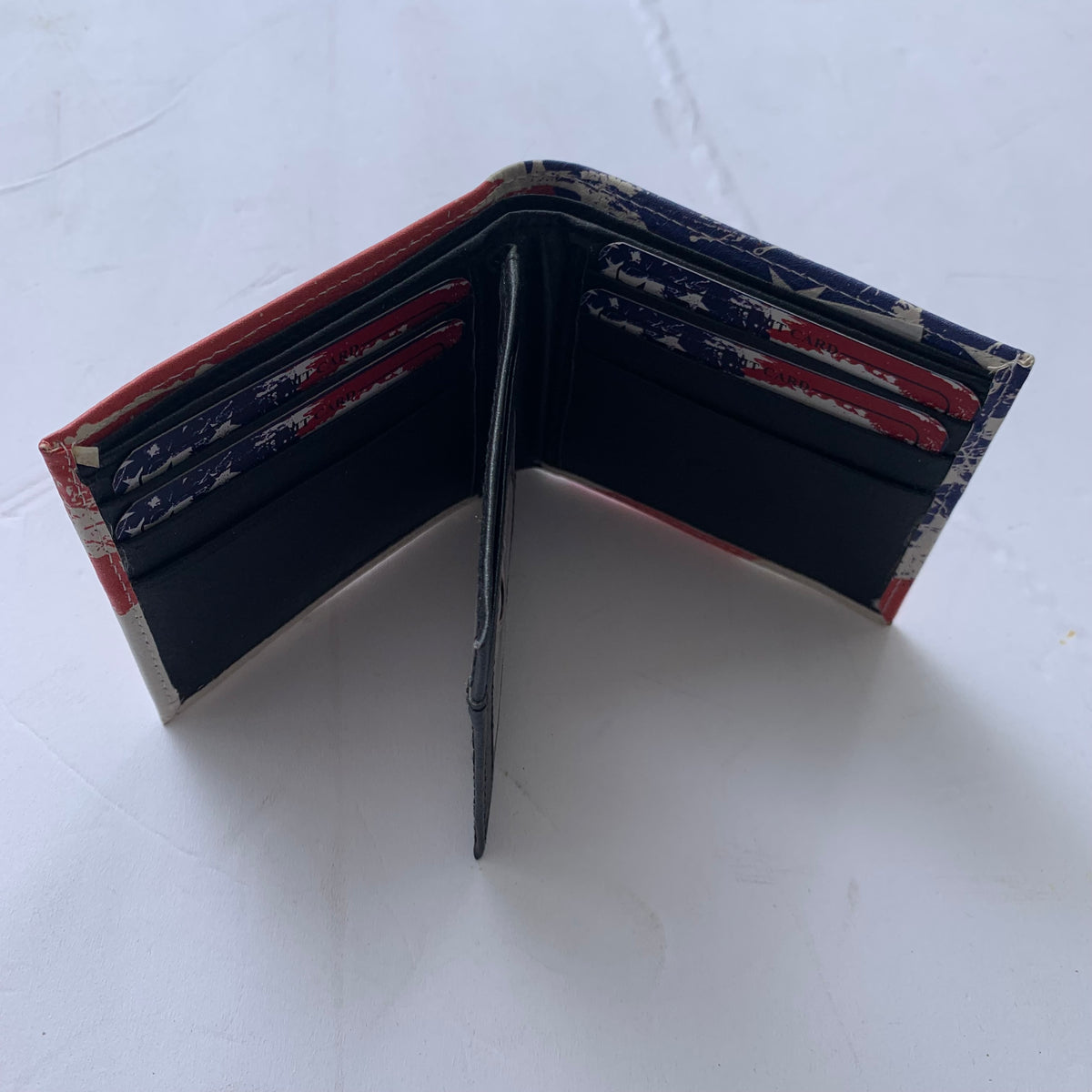 5" USA FLAG RED WHITE BLUE WALLET LEATHER BIFOLD WALLET NEW