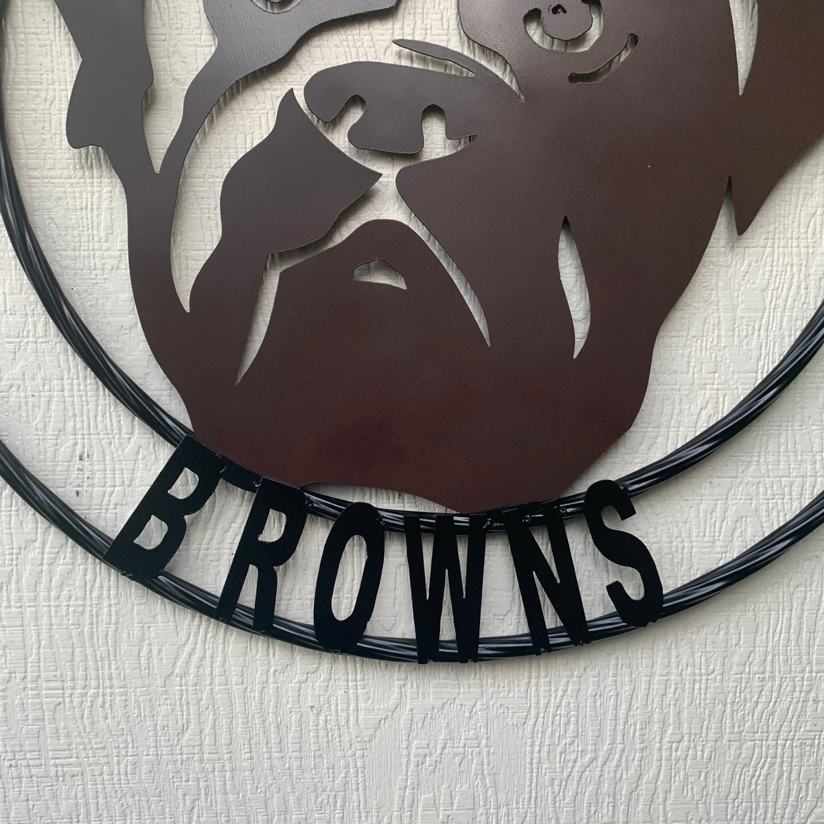 CLEVELAND BROWNS METAL CUSTOM VINTAGE CRAFT ART HANDMADE RUSTIC BROWN