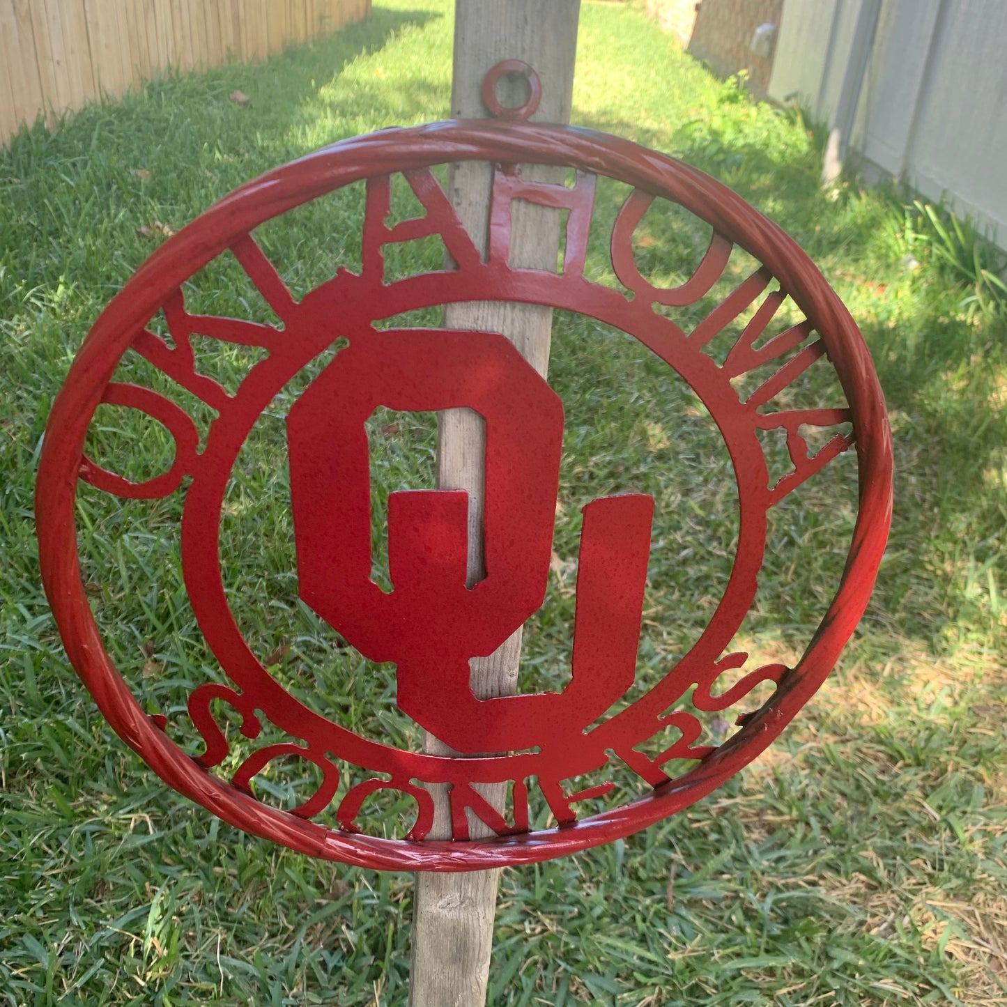 OU OKLAHOMA SOONERS RUSTIC RED METAL CUSTOM VINTAGE CRAFT WALL ART TEAM SIGN HANDMADE 12", 18", 24", 32"