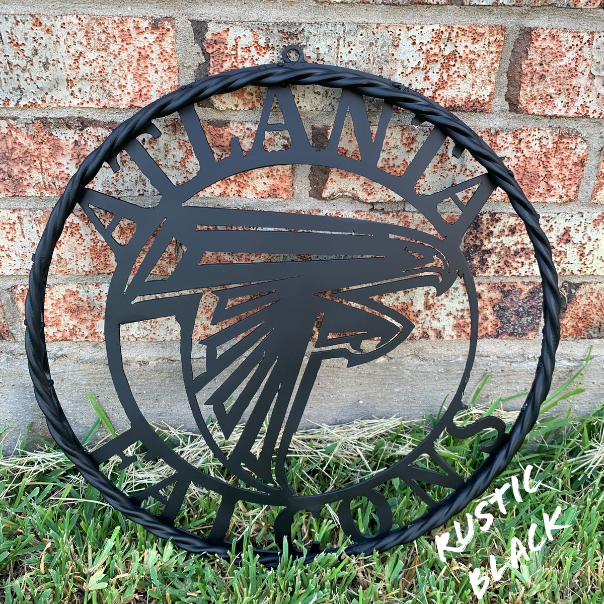 12",18",24",32",36" ATLANTA FALCONS BLACK METAL CUSTOM METAL VINTAGE CRAFT SIGN FOOTBALL TEAM WESTERN HOME DECOR HANDMADE