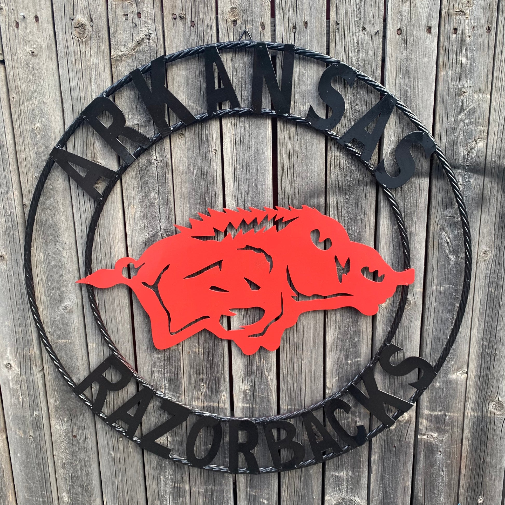 Metal Arkansas Razorbacks ARKANSAS RAZORBACKS CUSTOM METAL VINTAGE CRAFT SIGN TEAM WALL ART WEST ...