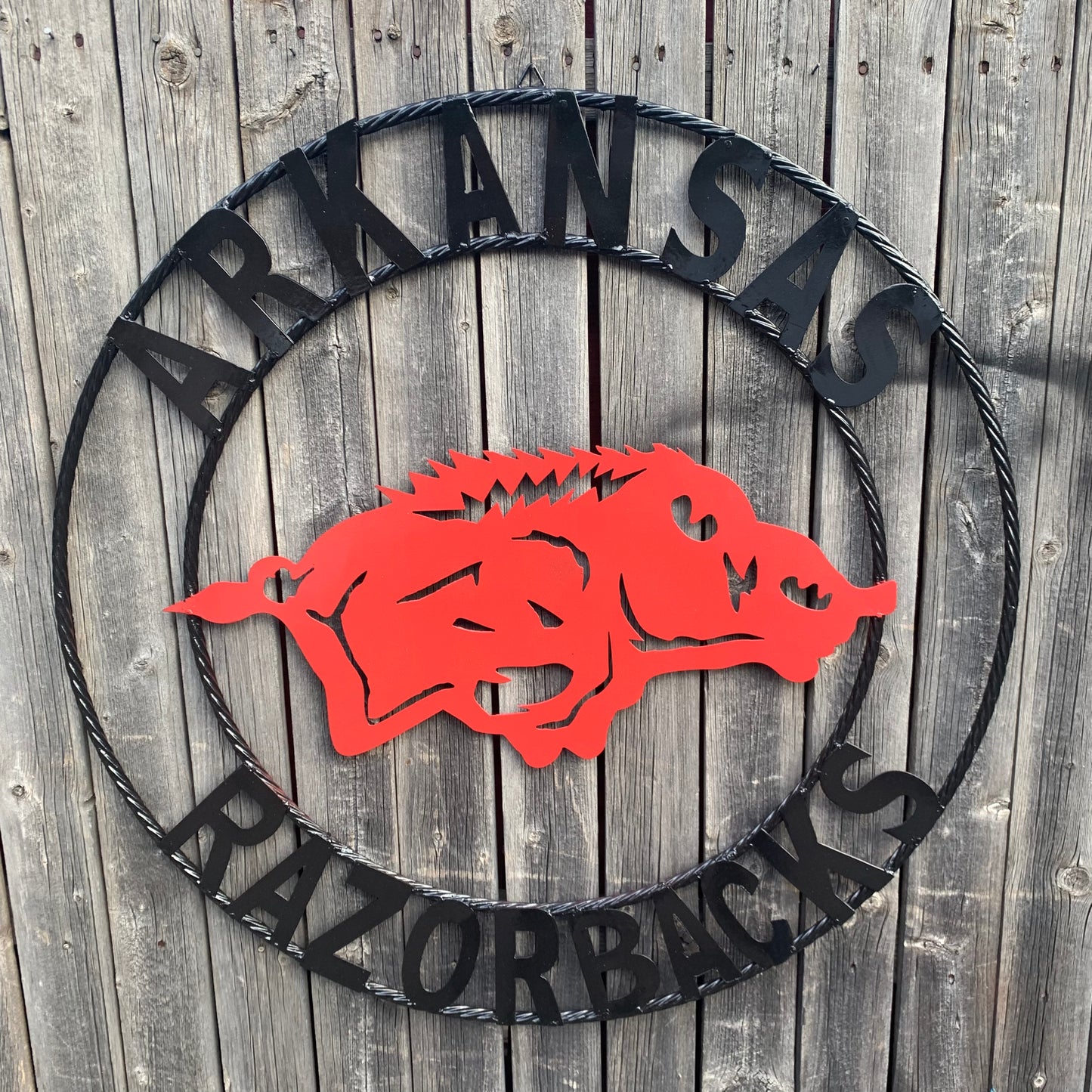 ARKANSAS RAZORBACKS CUSTOM METAL VINTAGE CRAFT SIGN TEAM WALL ART WESTERN HOME DECOR HANDAMADE