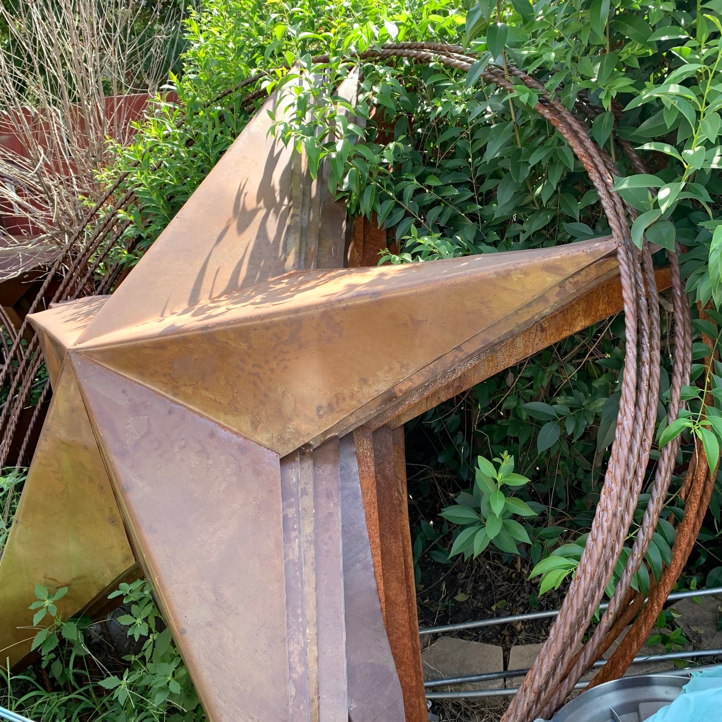 #EH10507 TEXAS GIANT 8,6,5,4 FOOT NATURAL RUSTIC SEALED UNPAINTED LARGE OVERSIZE METAL LONESTAR GENUINE RUST PATINA LONE STAR TWISTED ROPE RING 4,5,6,8 FOOT
