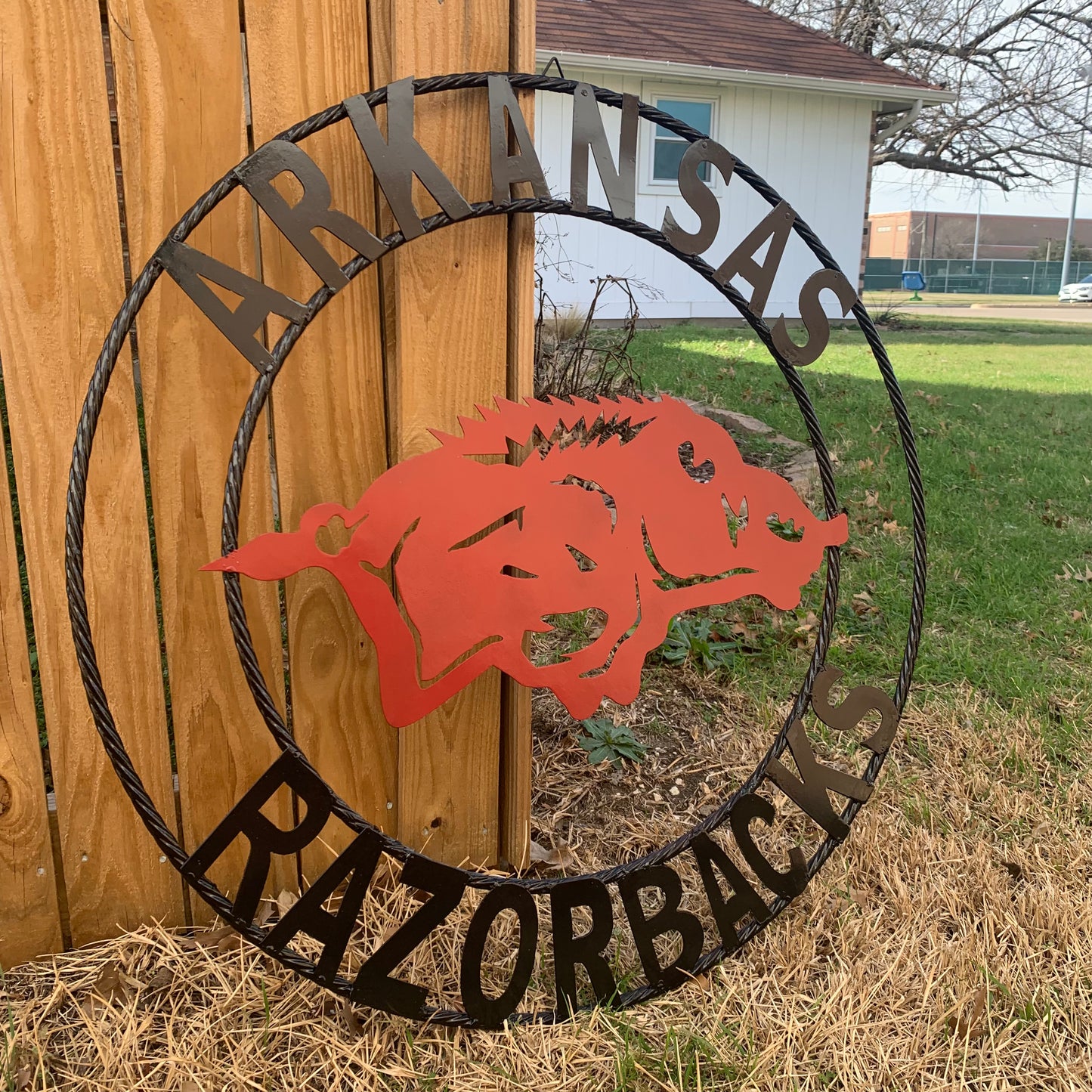 ARKANSAS RAZORBACKS CUSTOM METAL VINTAGE CRAFT SIGN TEAM WALL ART WESTERN HOME DECOR HANDAMADE