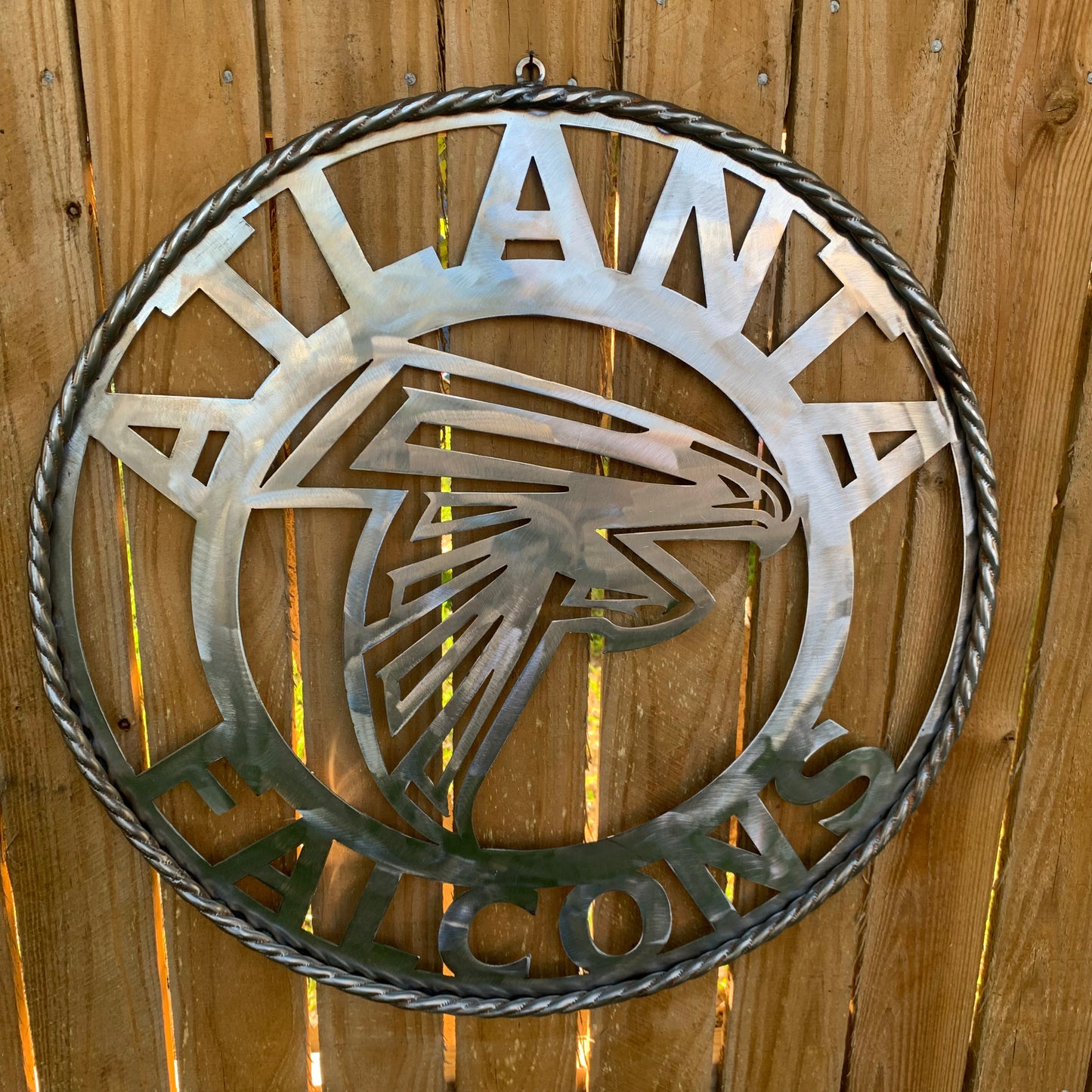 18", 24", 32", 36" ATLANTA FALCONS CUSTOM RAW METAL VINTAGE CRAFT TEAM SIGN HANDMADE