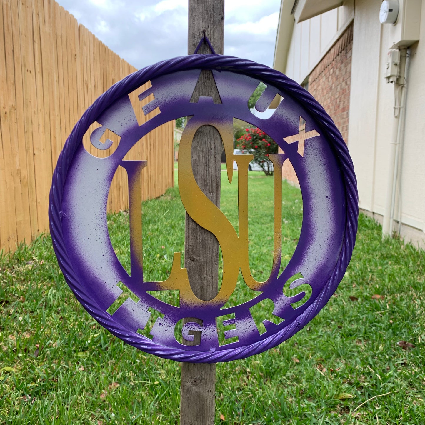 12",18",24",32" LSU GEAUX TIGERS CUSTOM METAL VINTAGE CRAFT SIGN TEAM WALL ART WESTERN HOME DECOR