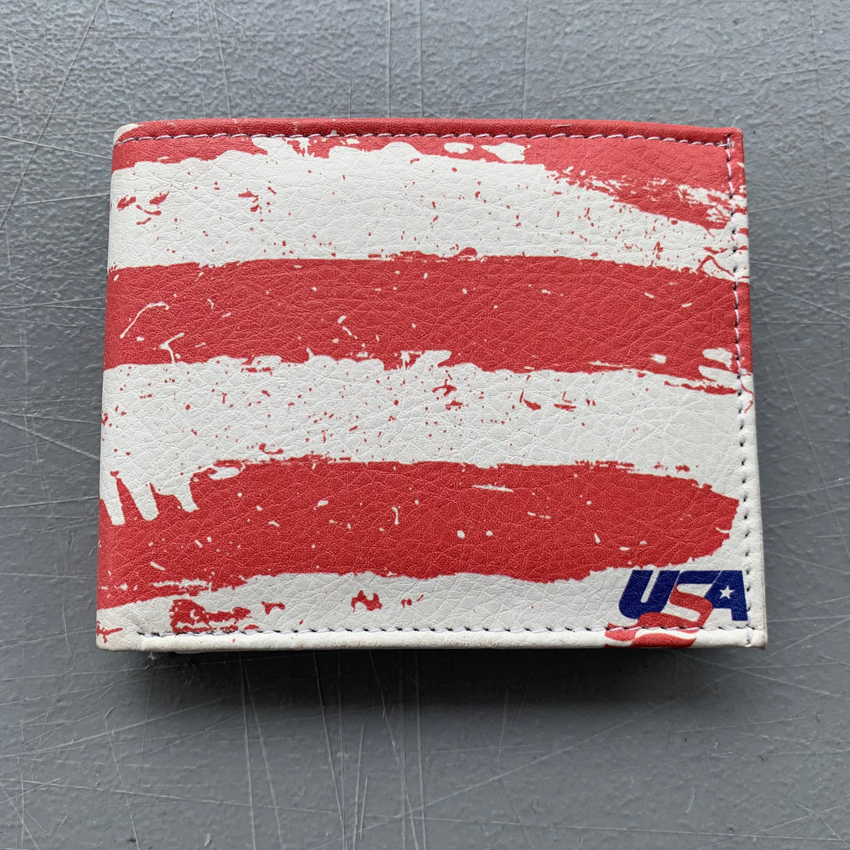 5" USA FLAG RED WHITE BLUE WALLET LEATHER BIFOLD WALLET NEW