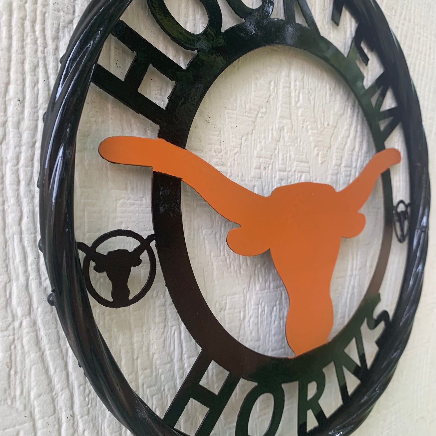 HOOKEM HORNS TEXAS LONGHORNS HOOK EM METAL CUSTOM VINTAGE CRAFT WALL ART TEAM SIGN HANDMADE
